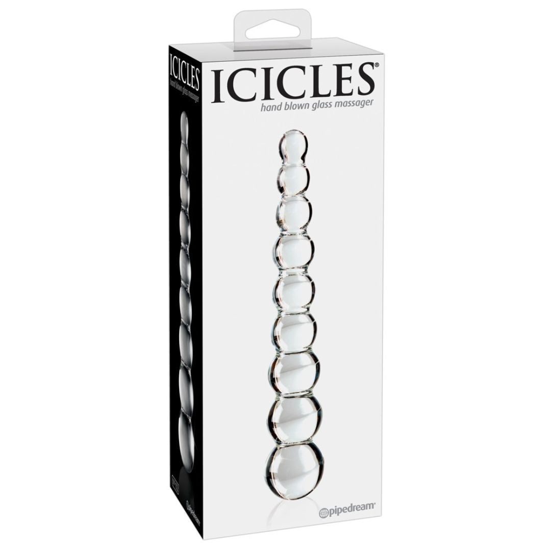 Glasdildo 'No. 2“ im Kugeldesign | antiallergen, vaginale & anale Stimulation| Icicles 1 St Vibrator