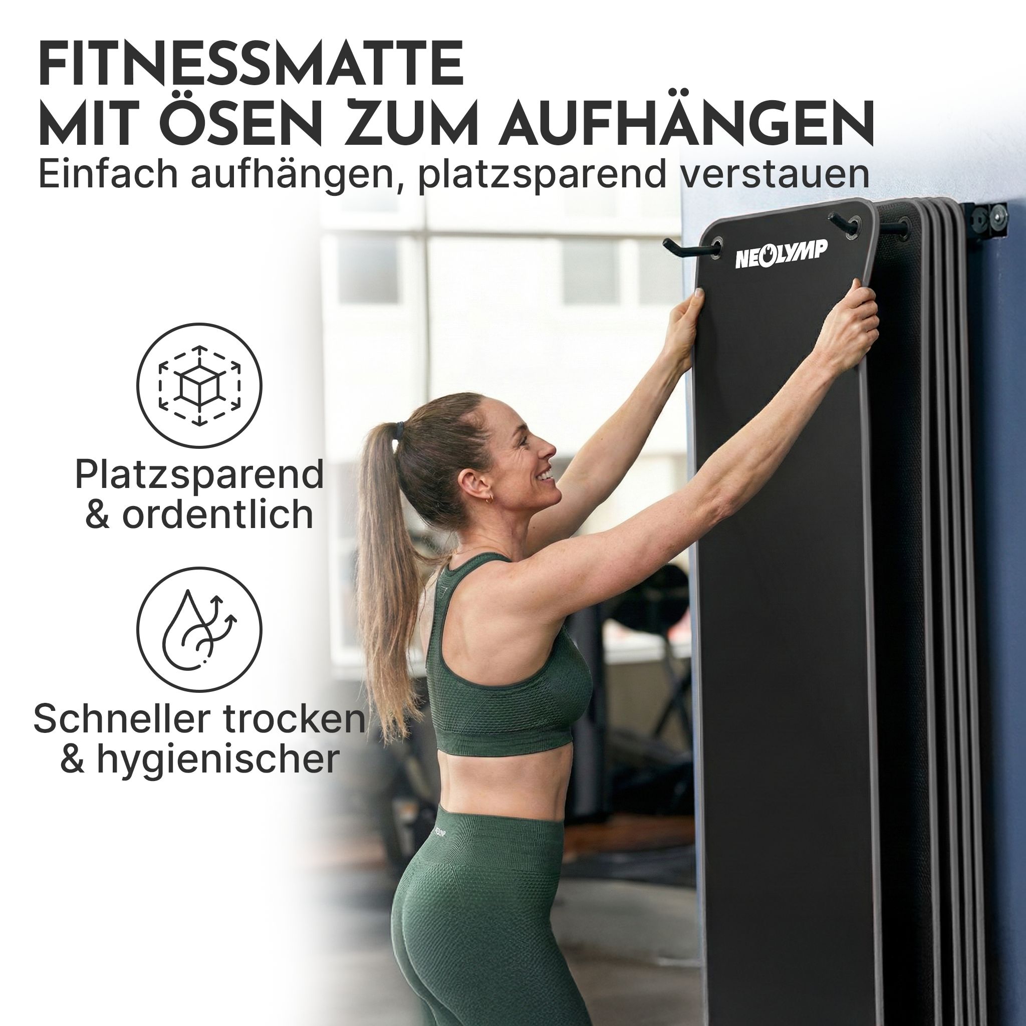 NEOLYMP Fitnessmatte mit Ösen