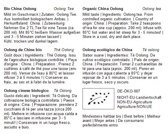 Quertee Bio Oolong Tee - China Oolong