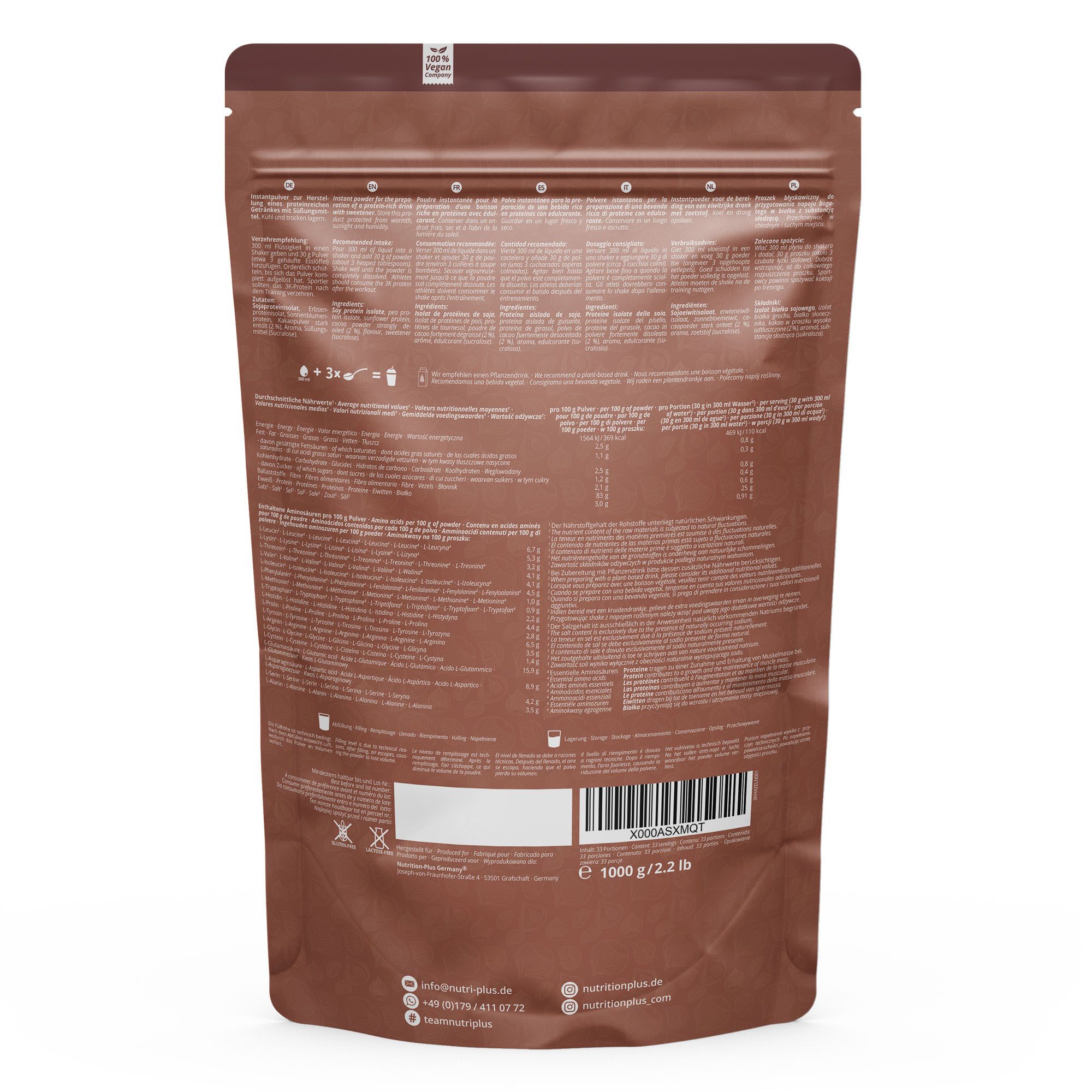 nutri+ Veganes Proteinpulver 3K - Vegan Protein