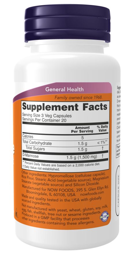 Now Foods D-Mannosa 500mg