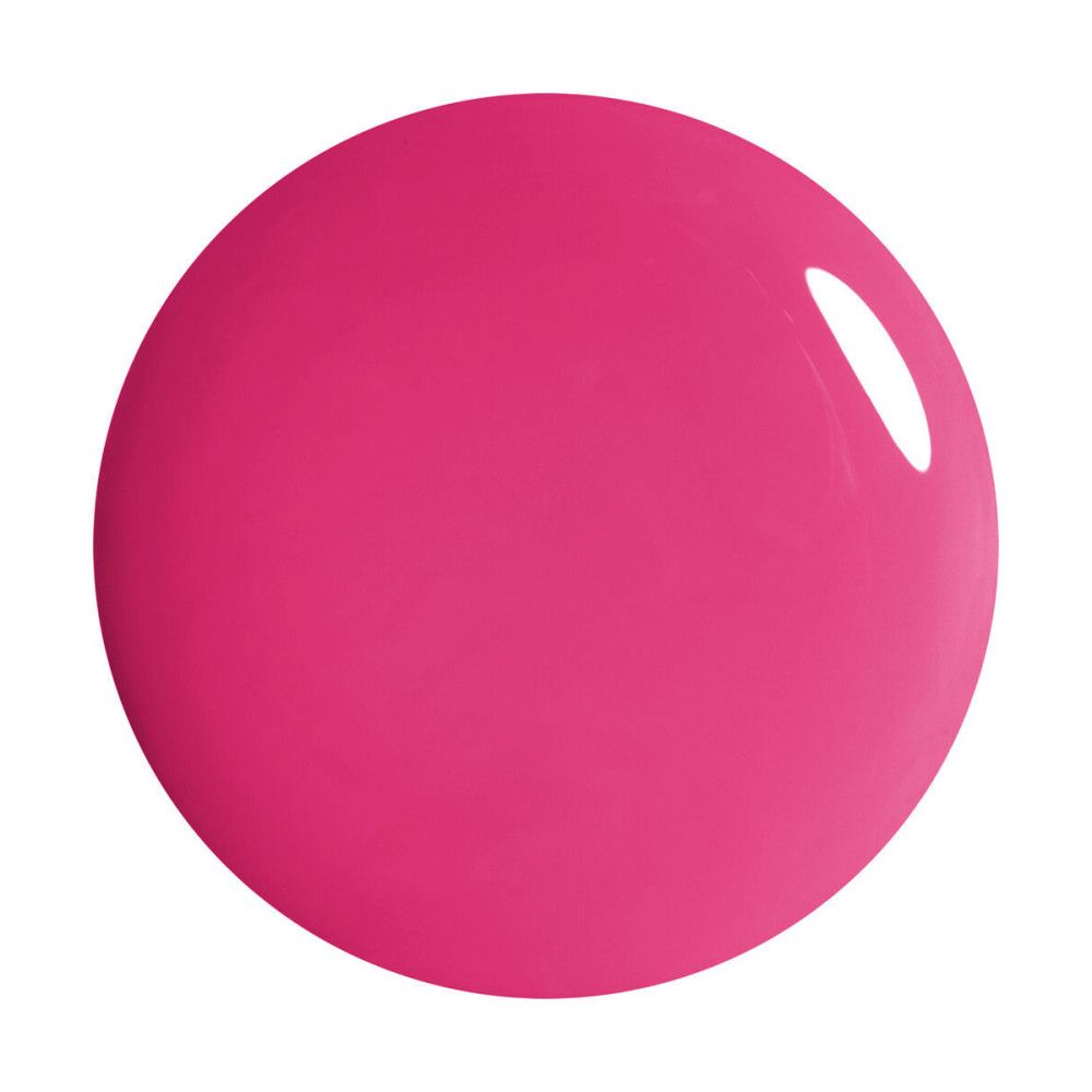 Kreisförmiger, pinkfarbener Nagellack-Fleck.