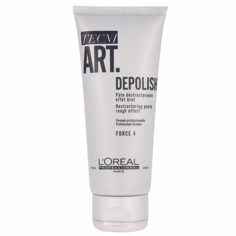 L'Oréal Tecni Art Depolish Force 4 Paste in weißer Tube mit silbernem Deckel.