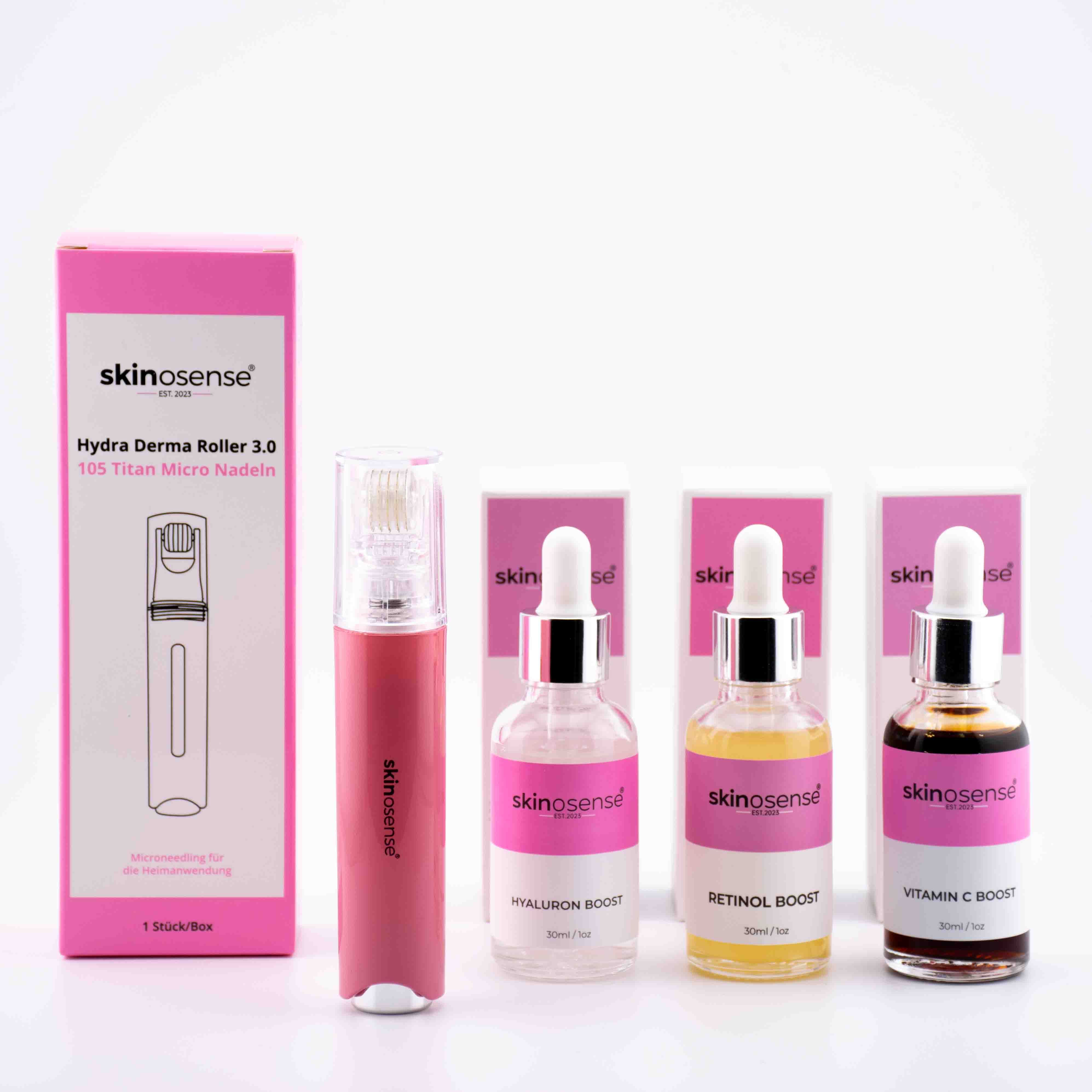 skinosense Beauty-Set – Dermaroller 105 Nadeln & 3 Gesichtsseren 10 St