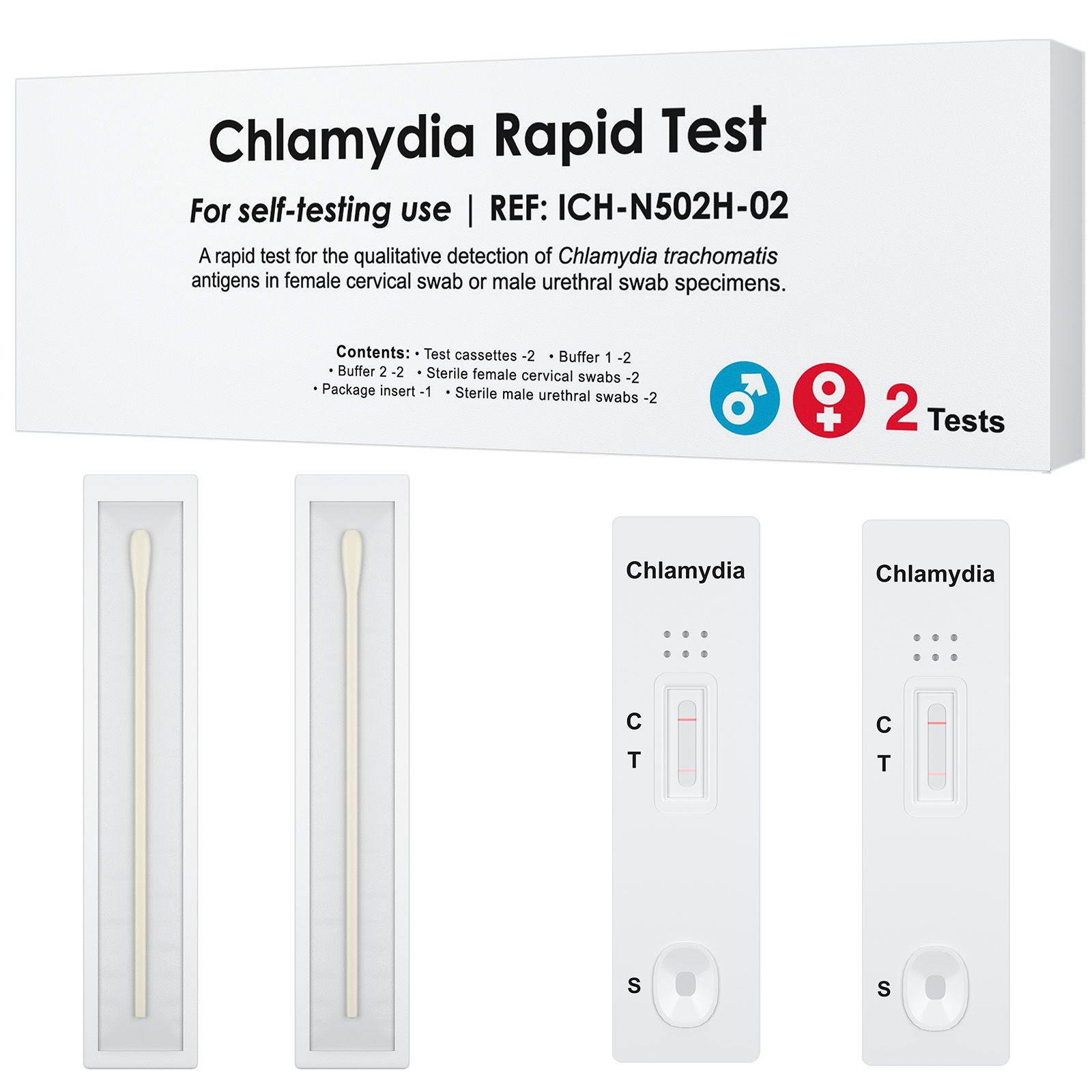Hixo Chlamydien Schnelltest STI Frauen & Männer Selbsttest 2 St Test