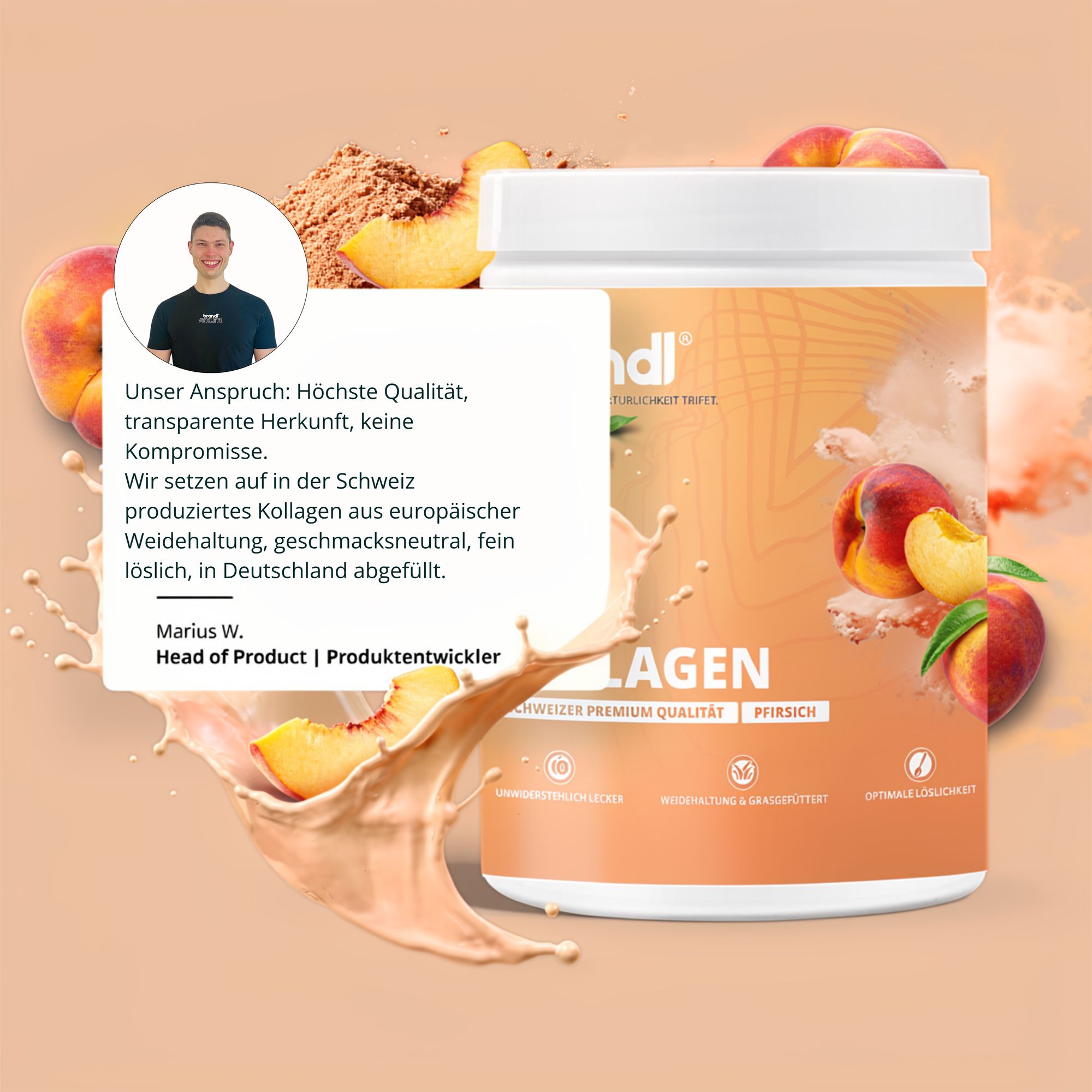 Verpackung für ein Rasierer-Starterset mit orangefarbenem Griff und vier Klingen.