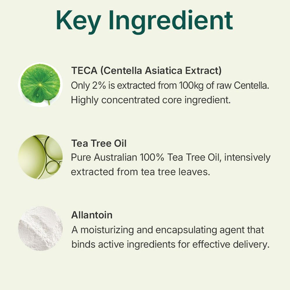 Zutateninformationen: TECA, Teebaumöl, Allantoin.