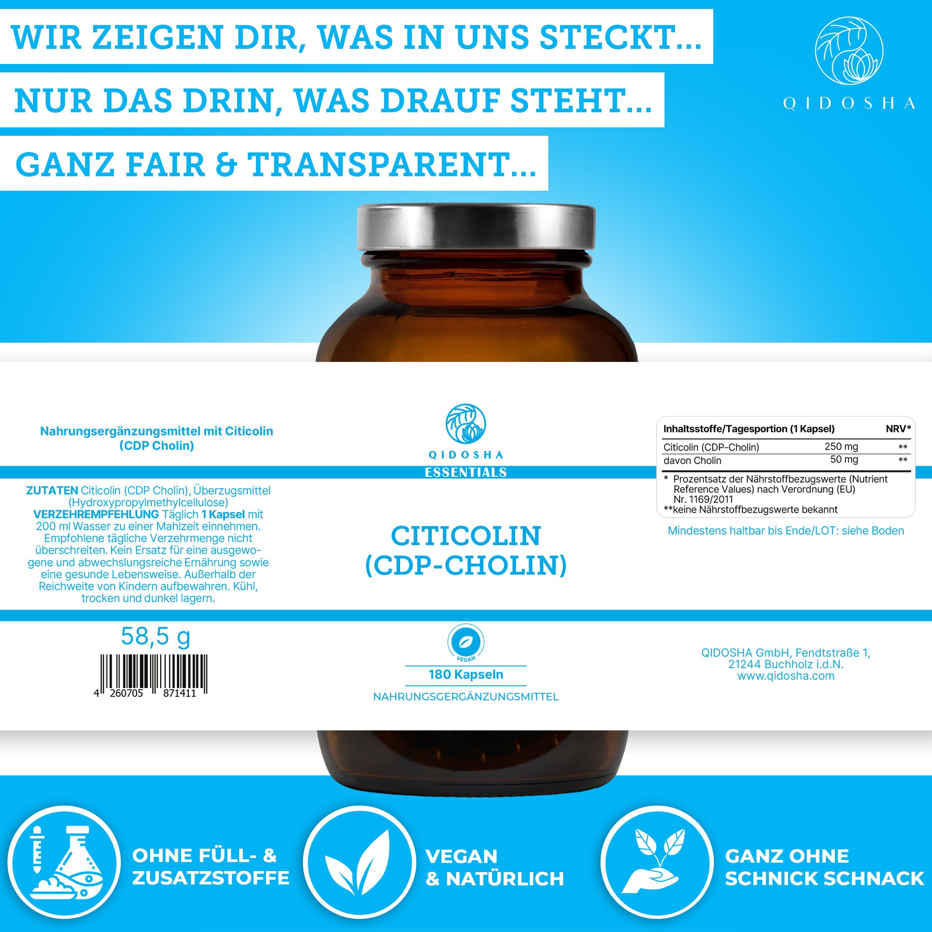 QIDOSHA Cholin als Citicolin (CDP-Cholin)