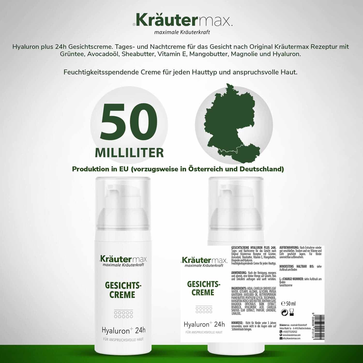 Kräutermax Hyaluron Gesichtscreme 24 h