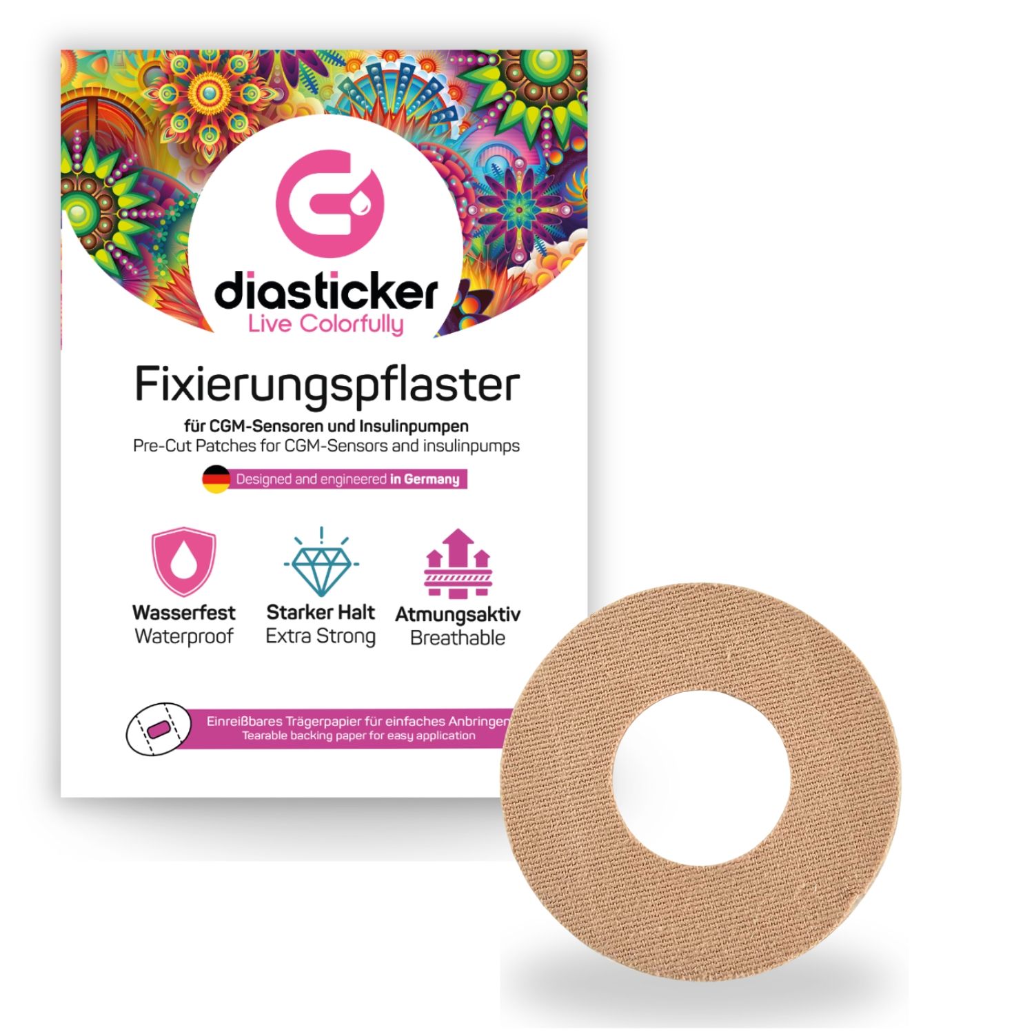 Diasticker® Katheterpflaster M (Innen-Ø 2,7 cm) 'Beige' 10 St