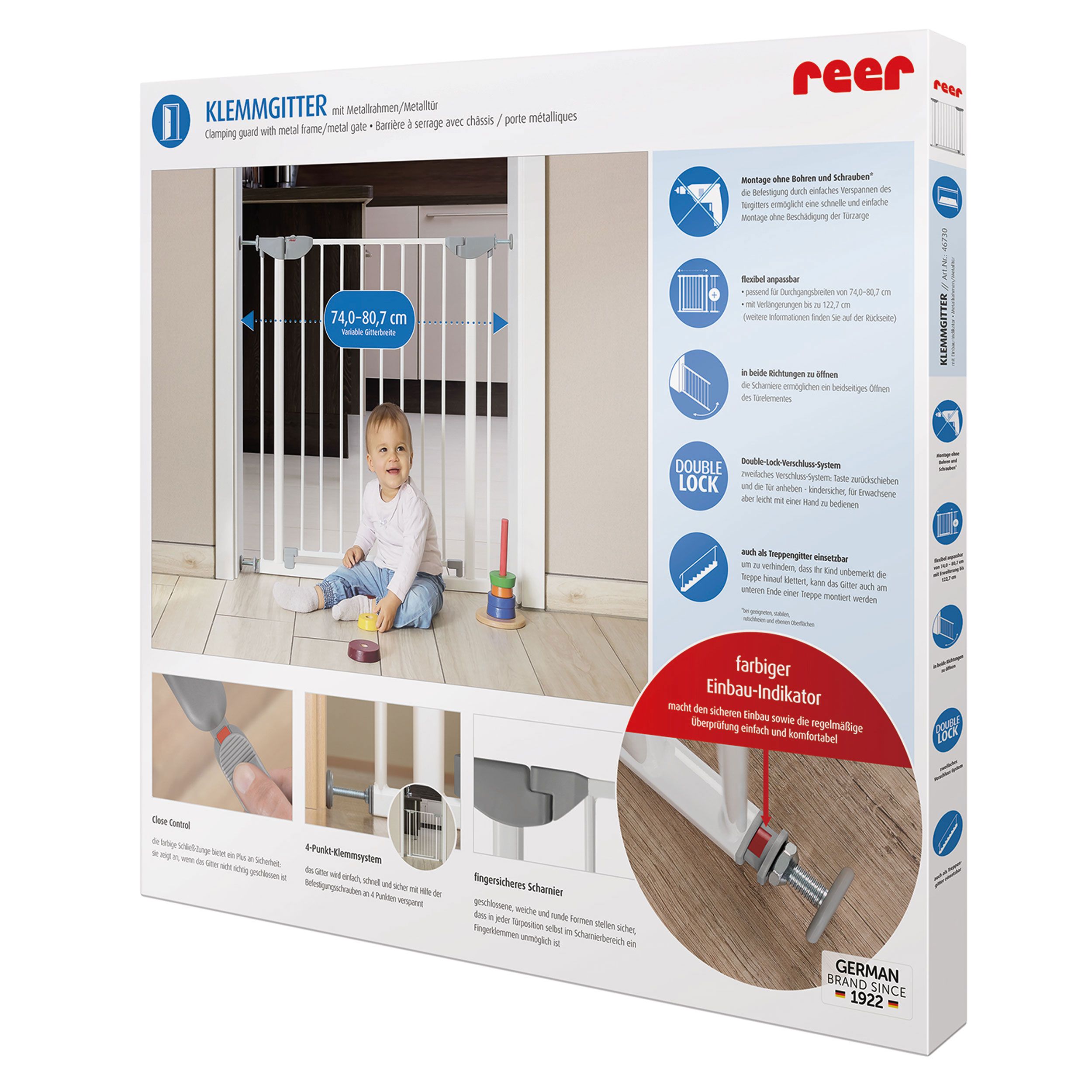 reer Klemmgitter Basic Metall, Breite 74 - 80.7 cm