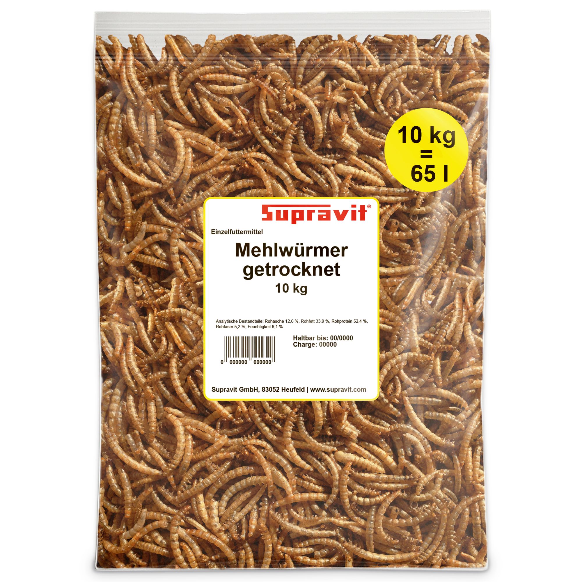 Supravit Mehlwürmer getrocknet | Mehlwürmer als Vogelfutter & Igelfutter