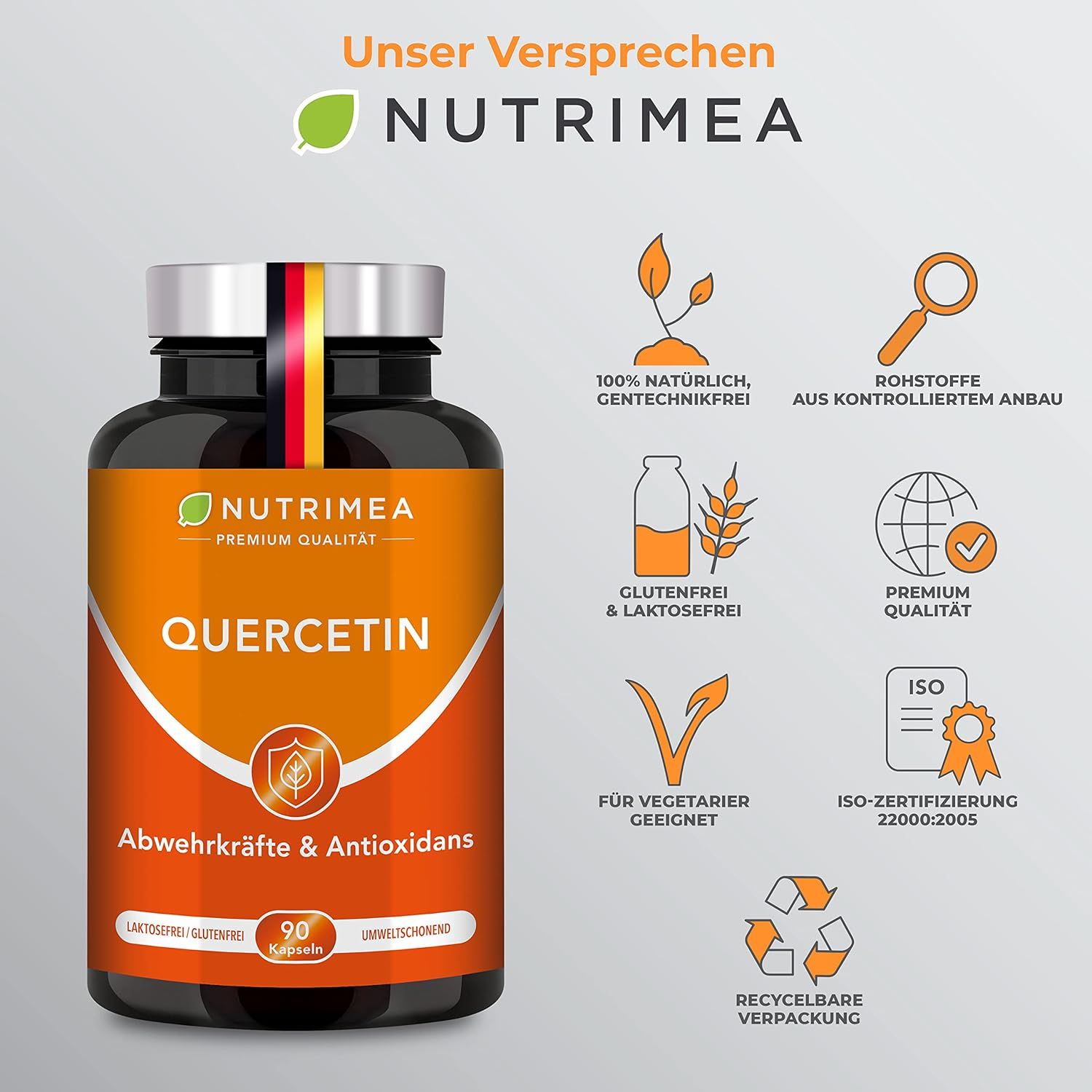 Nutrimea QUERCETIN mit Bromelain + Vitamin C Kapseln