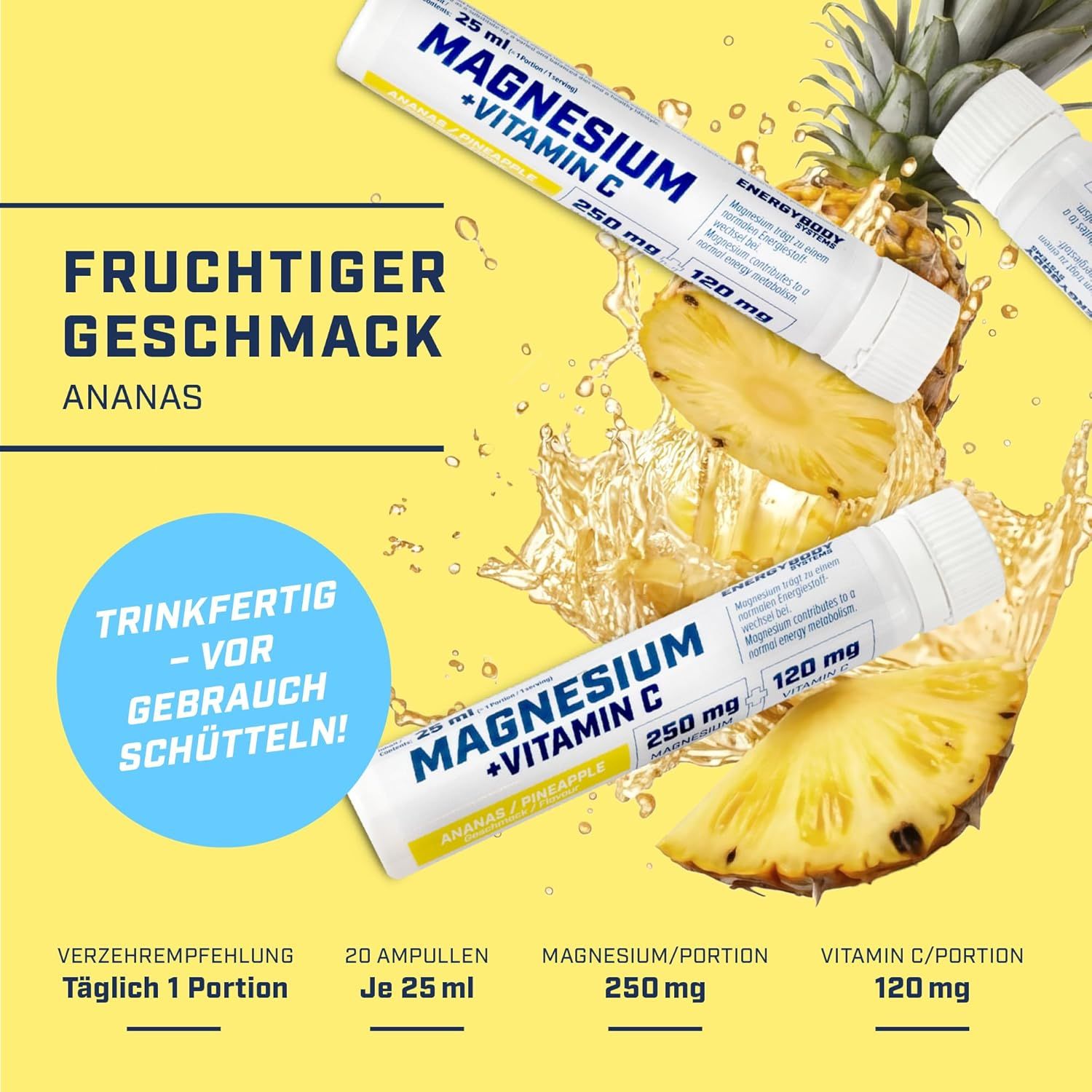 Energybody Systems Magnesium + Vitamin C Ampullen