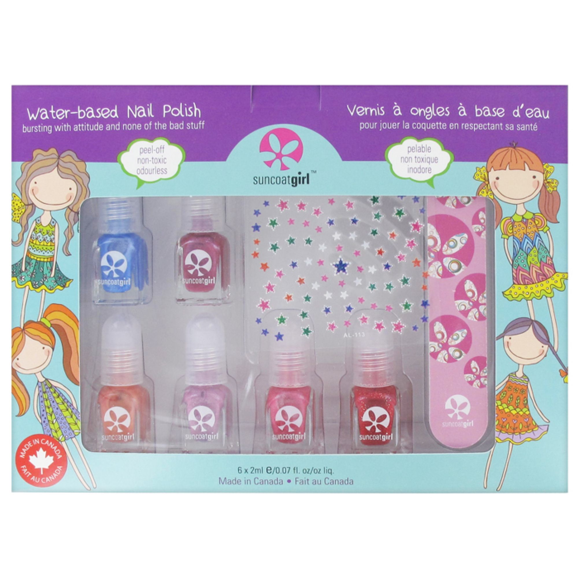Suncoatgirl Set Nagellacke auf Wasserbasis (Modell : Stern) 18,4x2,5x13,5 cm
