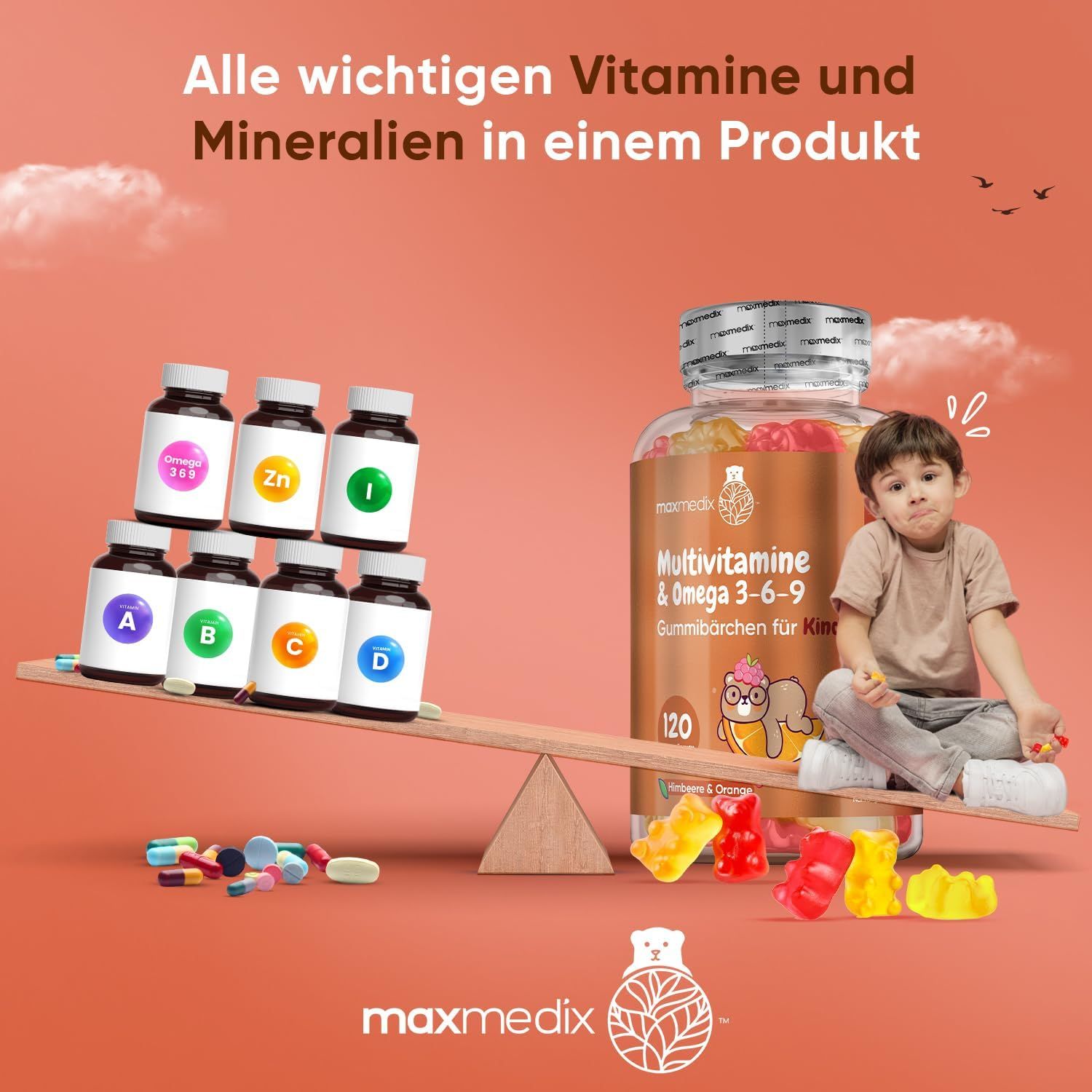 maxmedix Multivitamin Gummibärchen für Kinder
