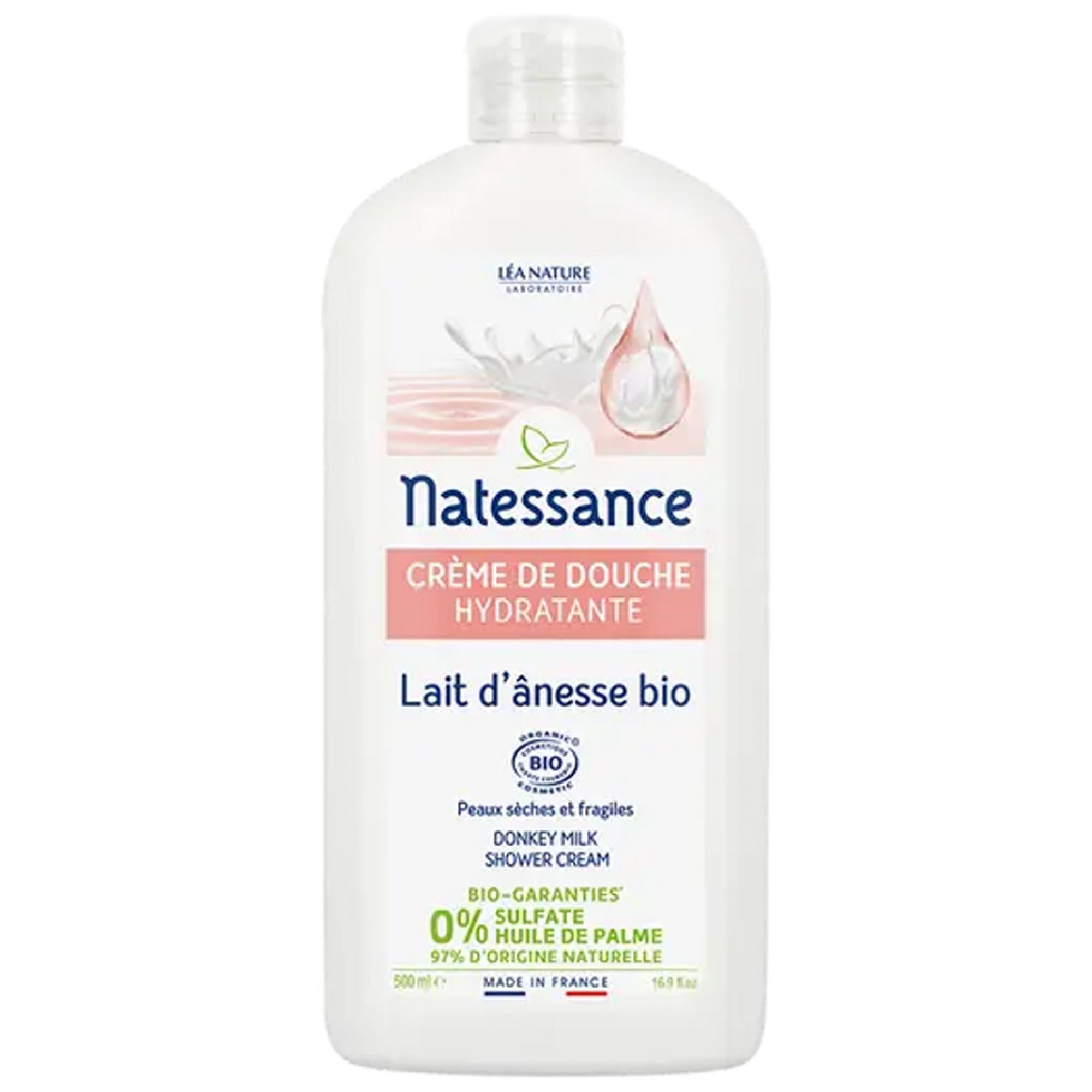 Natessence Duschcreme Bio-Eselinmilch 9x4,3x21,5 cm
