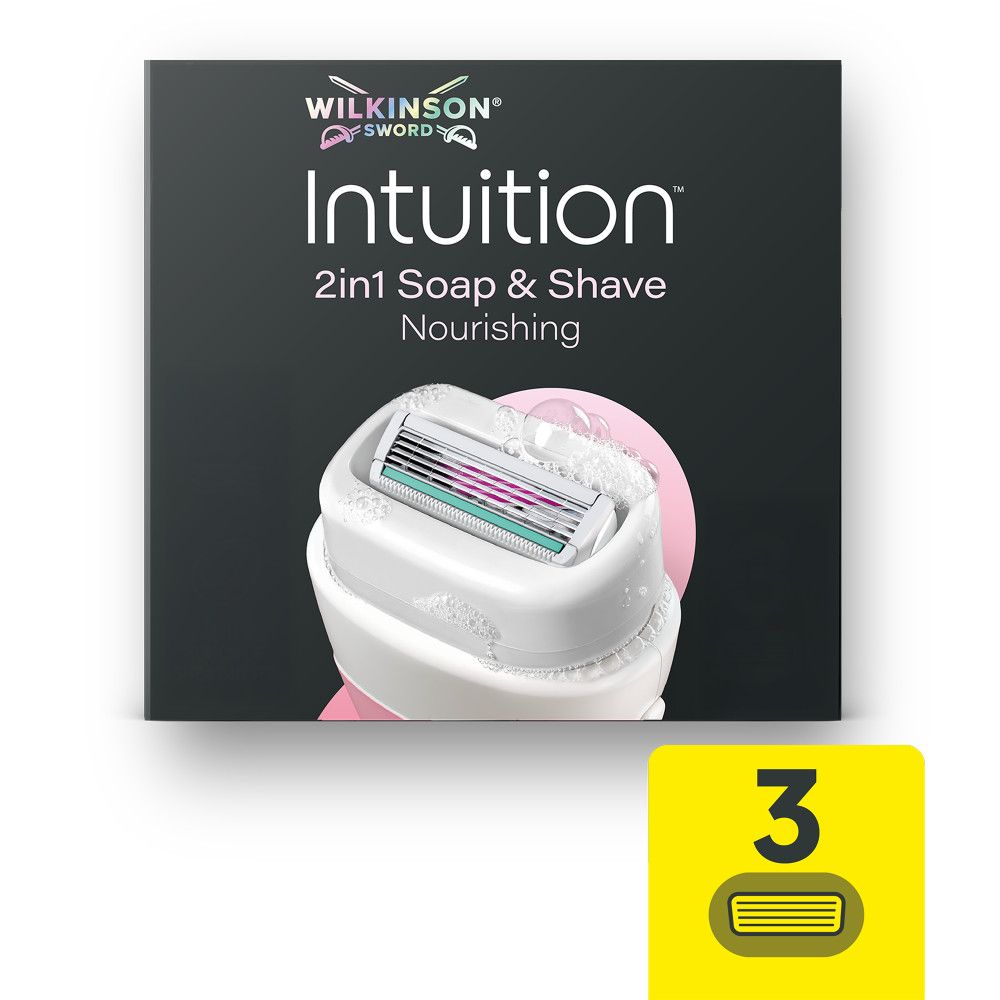 Wilkinson Sword Intuition 2in1 Rasierer mit 3 Ersatzklingen. Enthält pflegende Sheabutter.