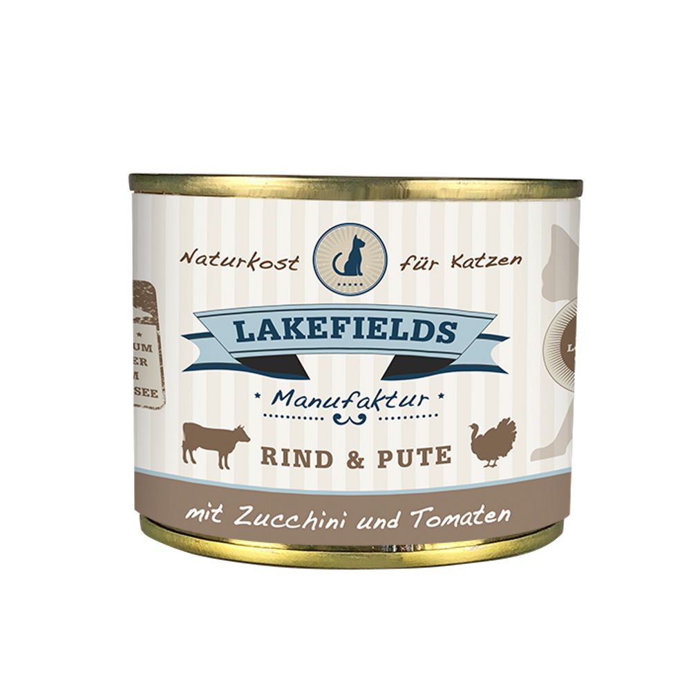 Lakefields - Rind und Pute mit Zucchini Tomaten für Katzen 1200 g
