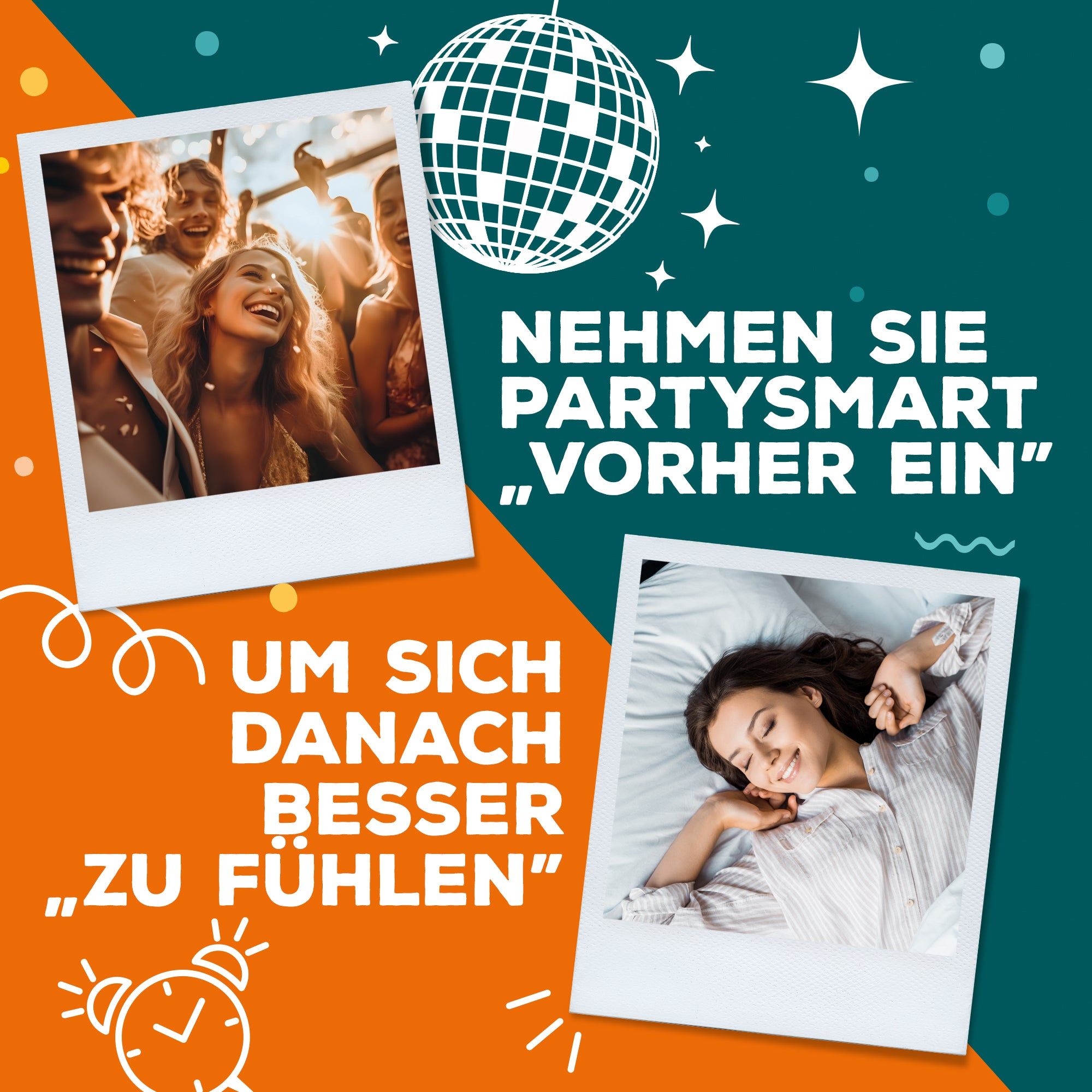 Gruppe lachender junger Leute auf einer Party.