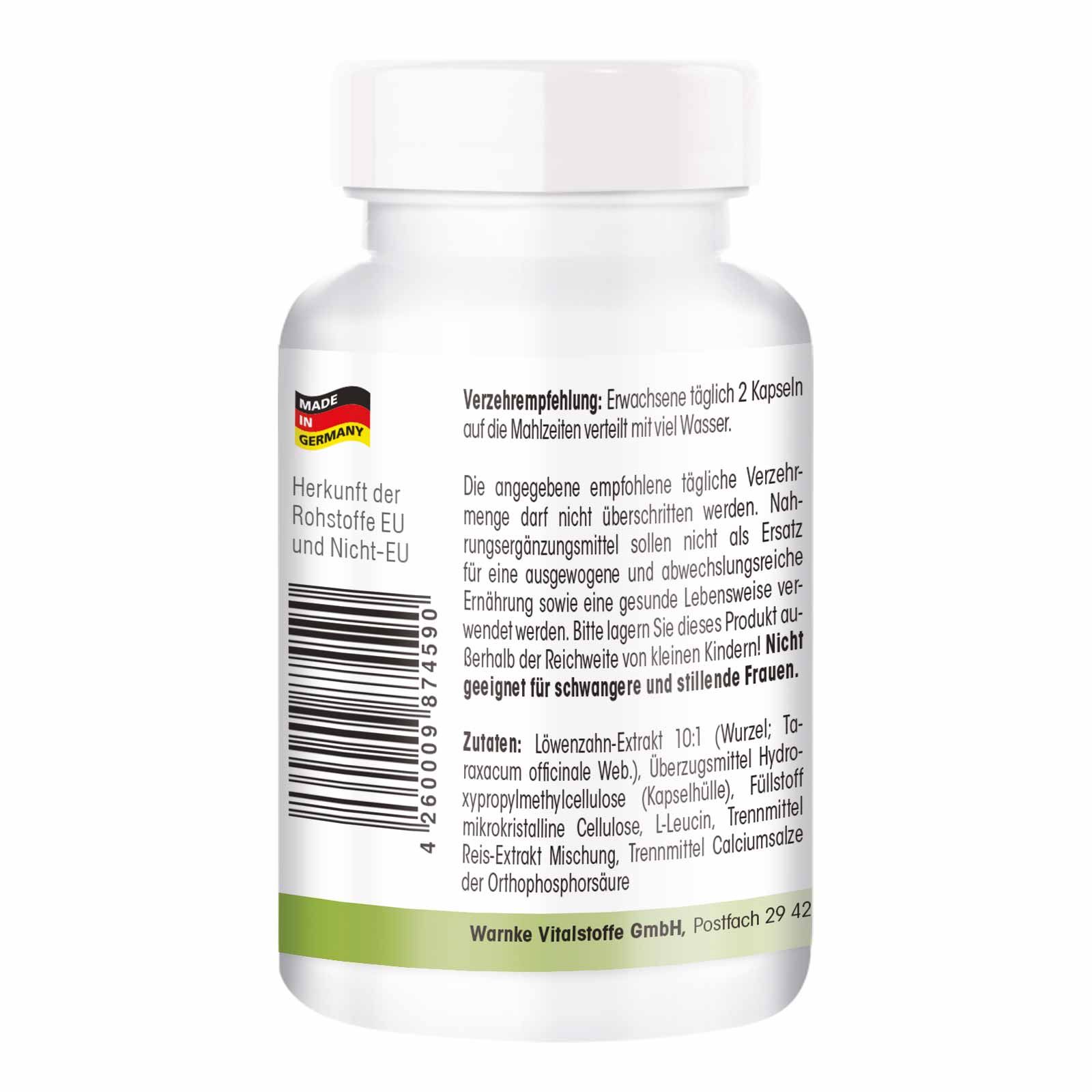 Warnke Vitalstoffe | Löwenzahnwurzel-Extrakt 500mg