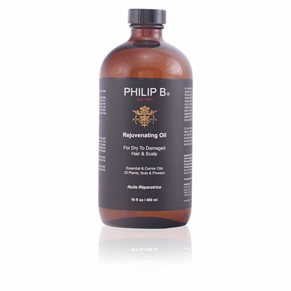 Philip B. Rejuvenating Oil Flasche für trockenes bis geschädigtes Haar & Kopfhaut.