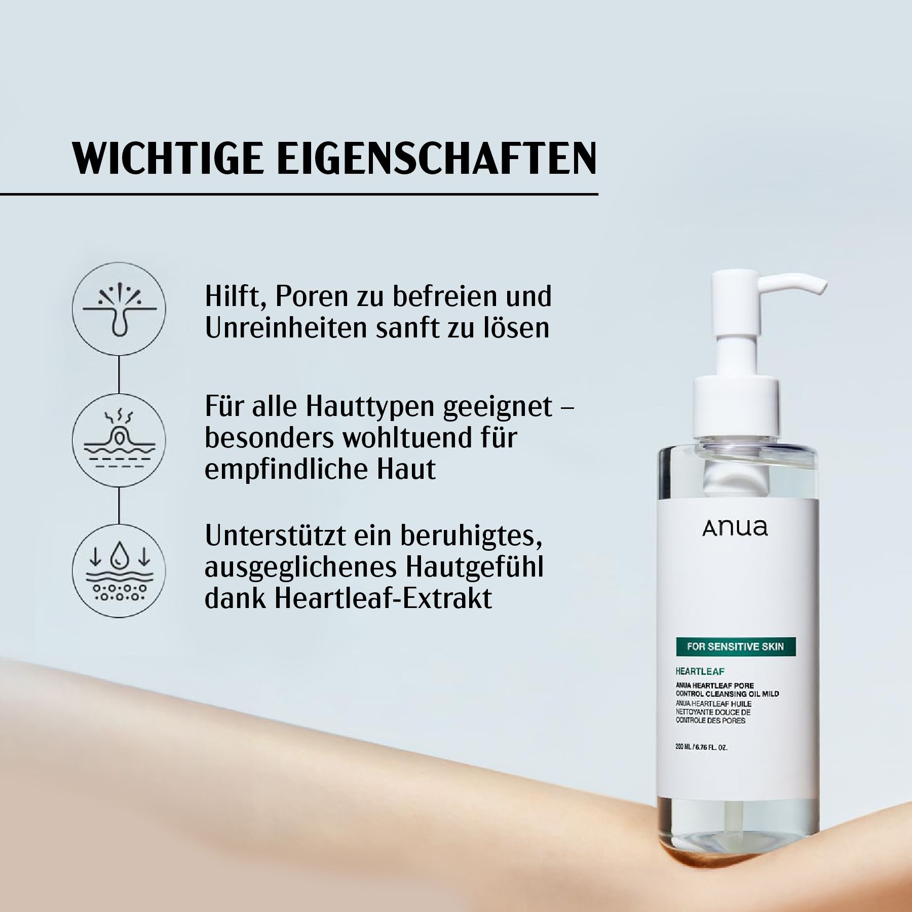 Anua Heartleaf Make-up Porenreinigungsöl für Gesicht