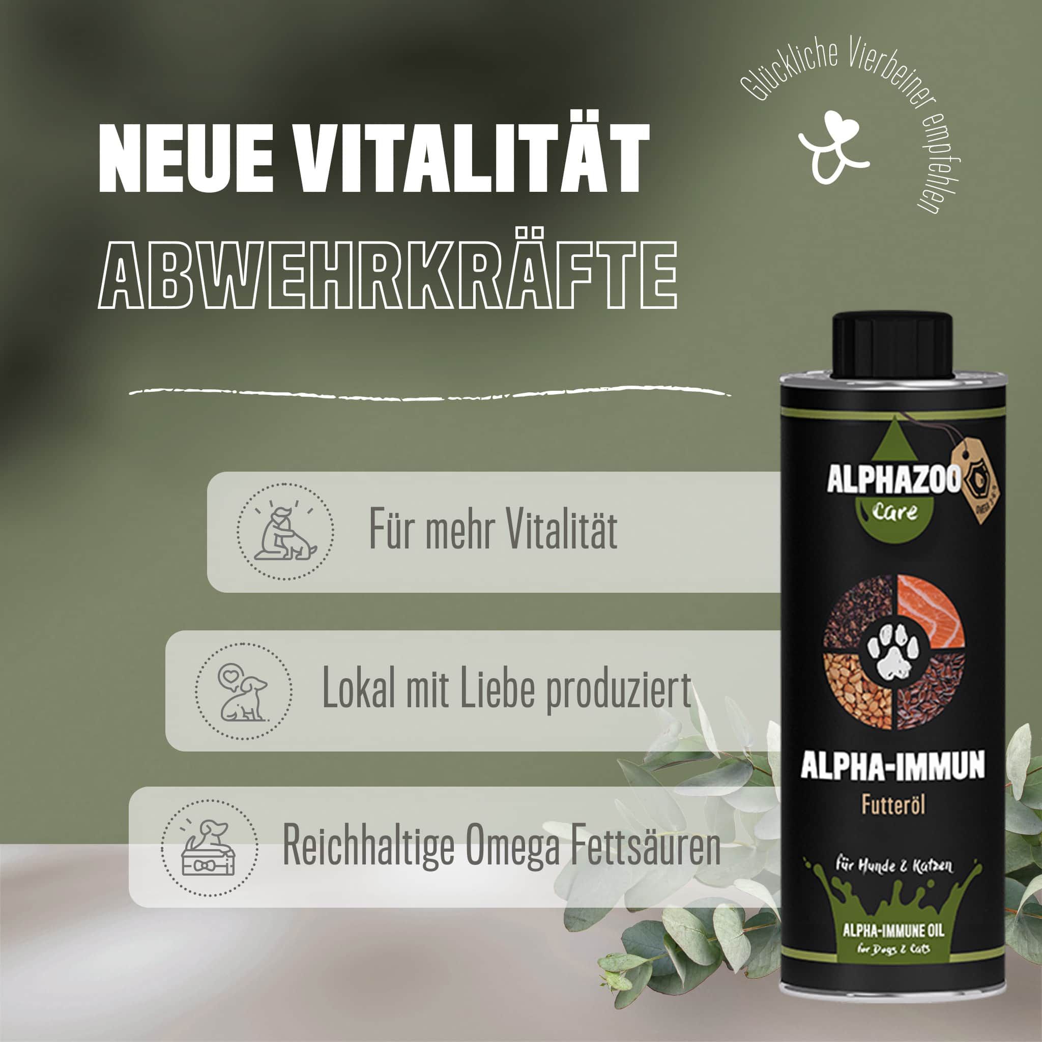 ALPHAZOO Alpha-Immun Futteröl 250ml I Hunde & Katzen