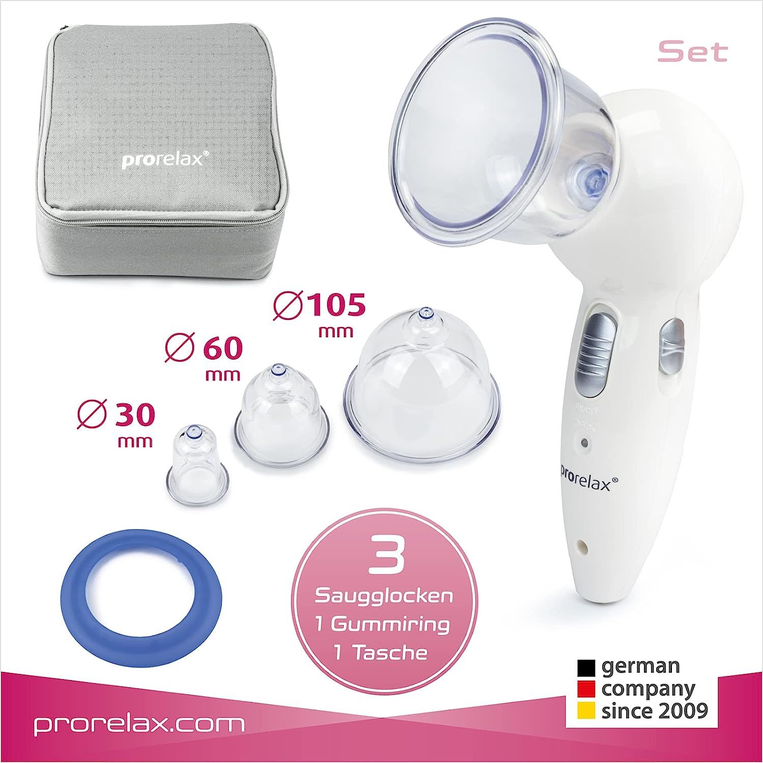 prorelax Vakuum-Massagegerät INTENSIVE | Elektrische Schröpf-Massage | Anti-Cellulite-Gerät