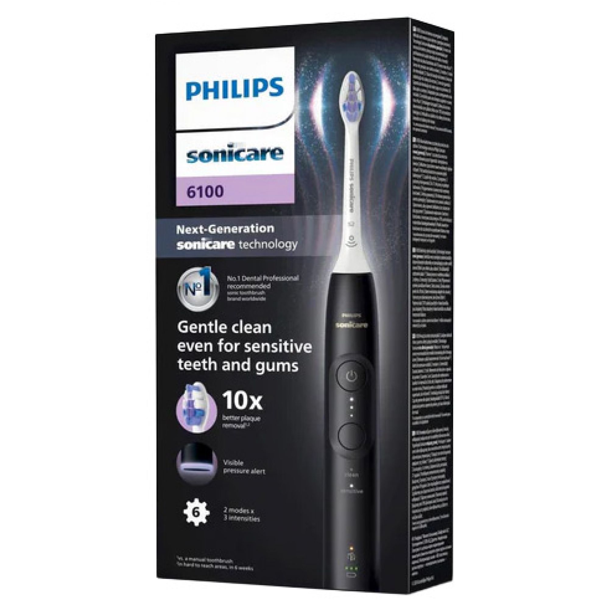 Philips Sonicare 6100 Hx7401/01 Steckdose Schwarz 11x6x23,2 cm