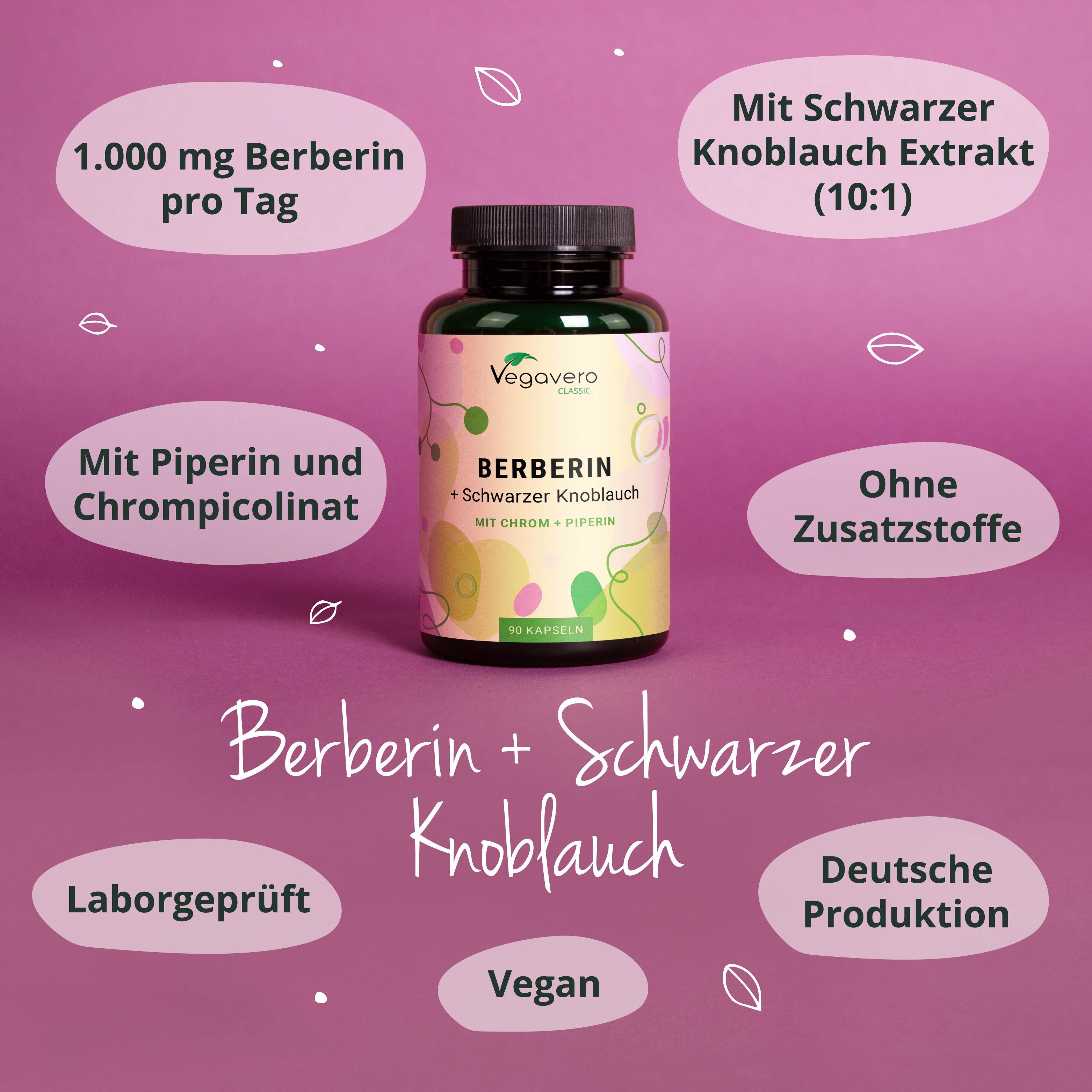 VEGAVERO Berberin + Schwarzer Knoblauch