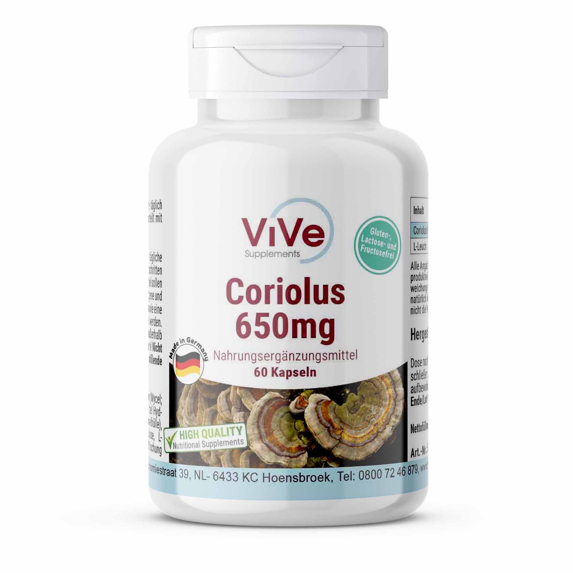 Vive Supplements | Coriolus 1300mg 60 St