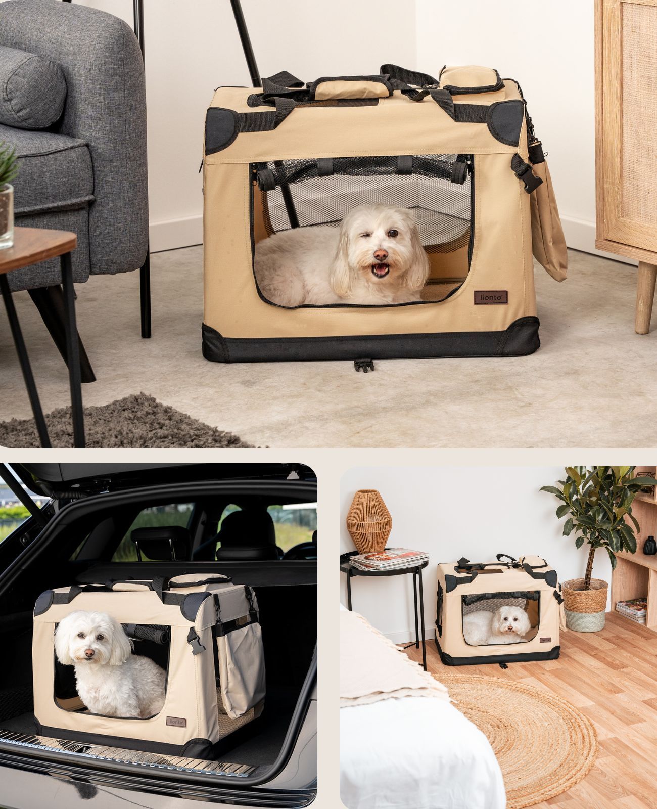 lionto faltbare Transportbox für Hunde und Katzen