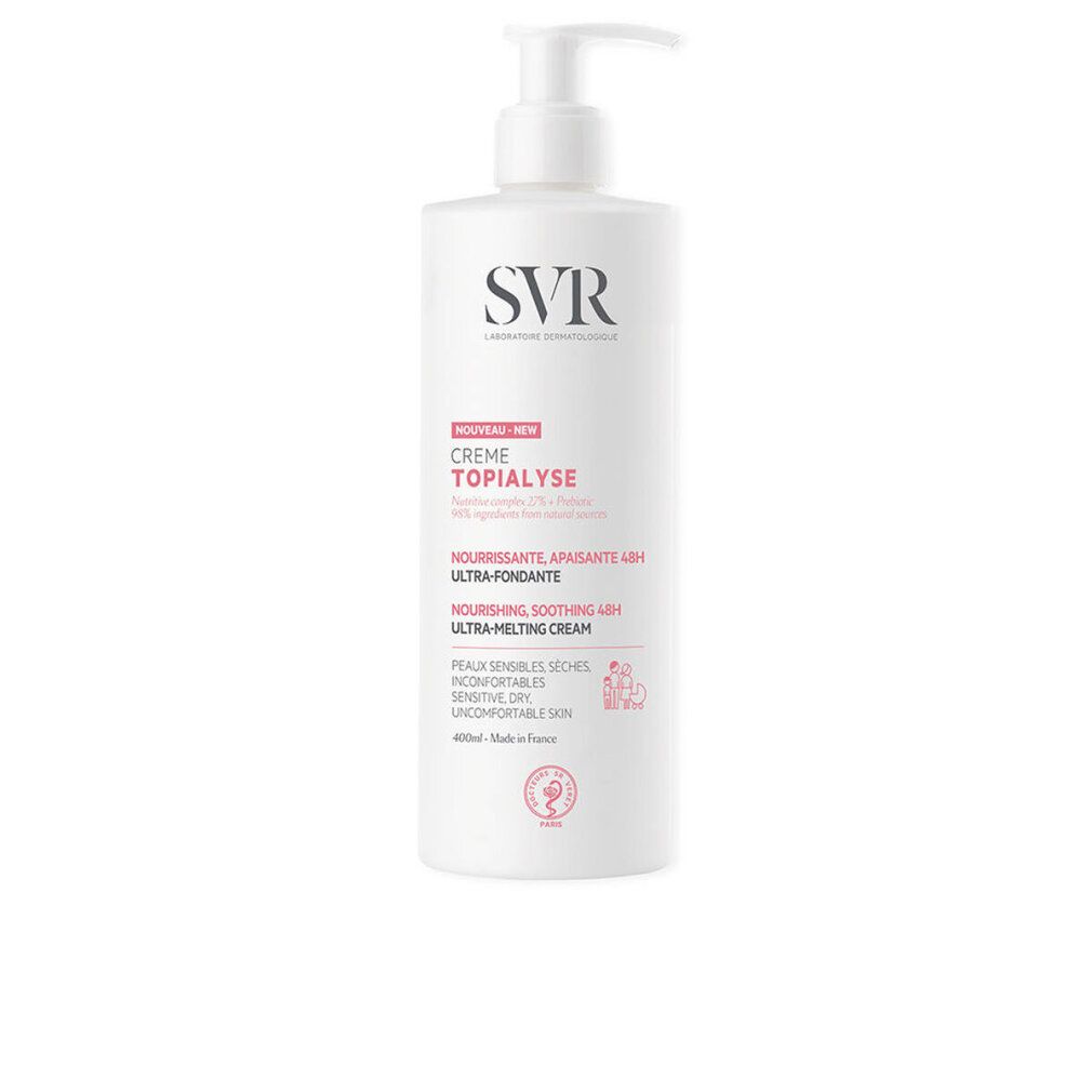 SVR Topialyse Creme Flakon mit Pumpspender, 400ml, Vorderansicht.