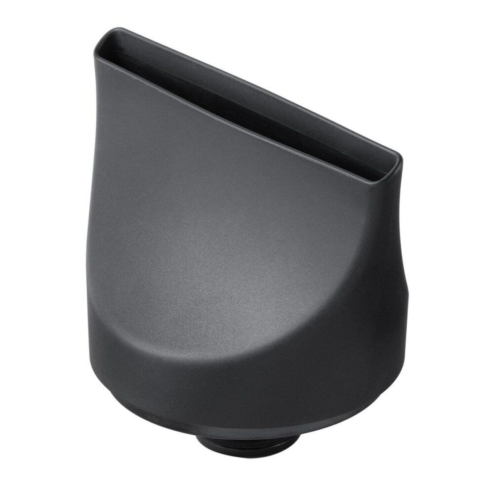 Schwarze Styling-Düse für Haartrockner. Abgewinkelte Form.