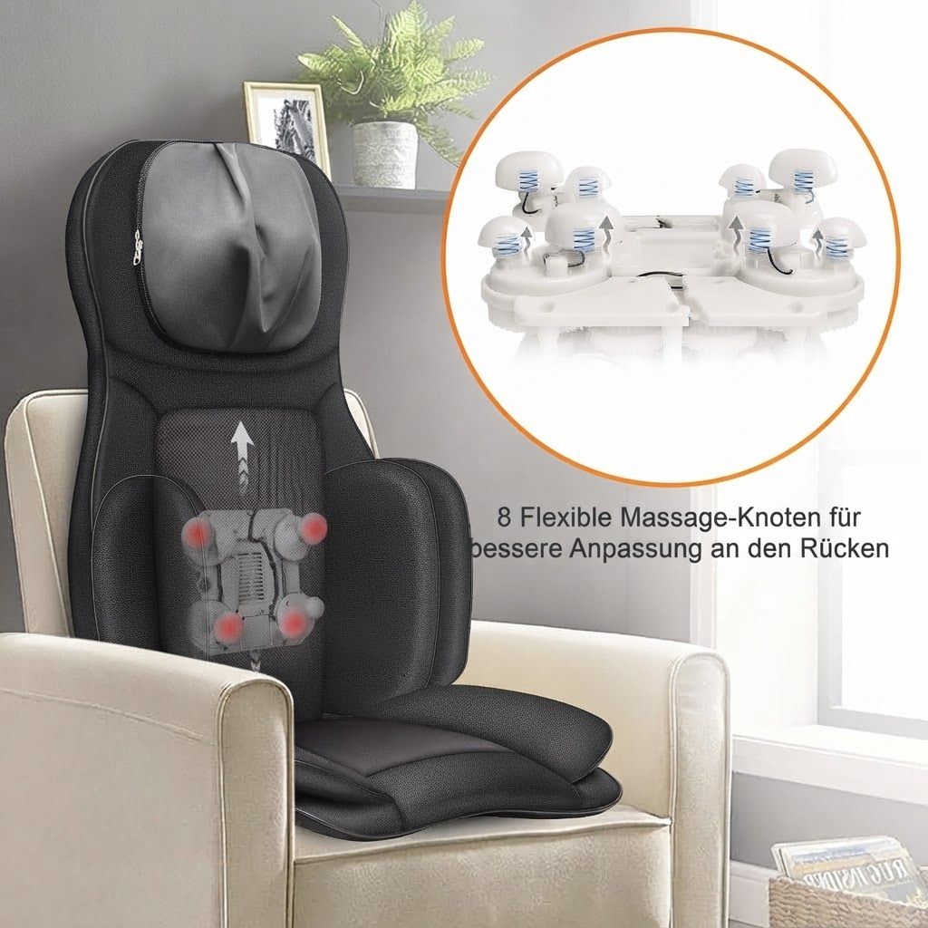Shiatsu-Massagekissen mit Bezug für sanftes Gefühl, ohne Bezug für tiefe Massage.