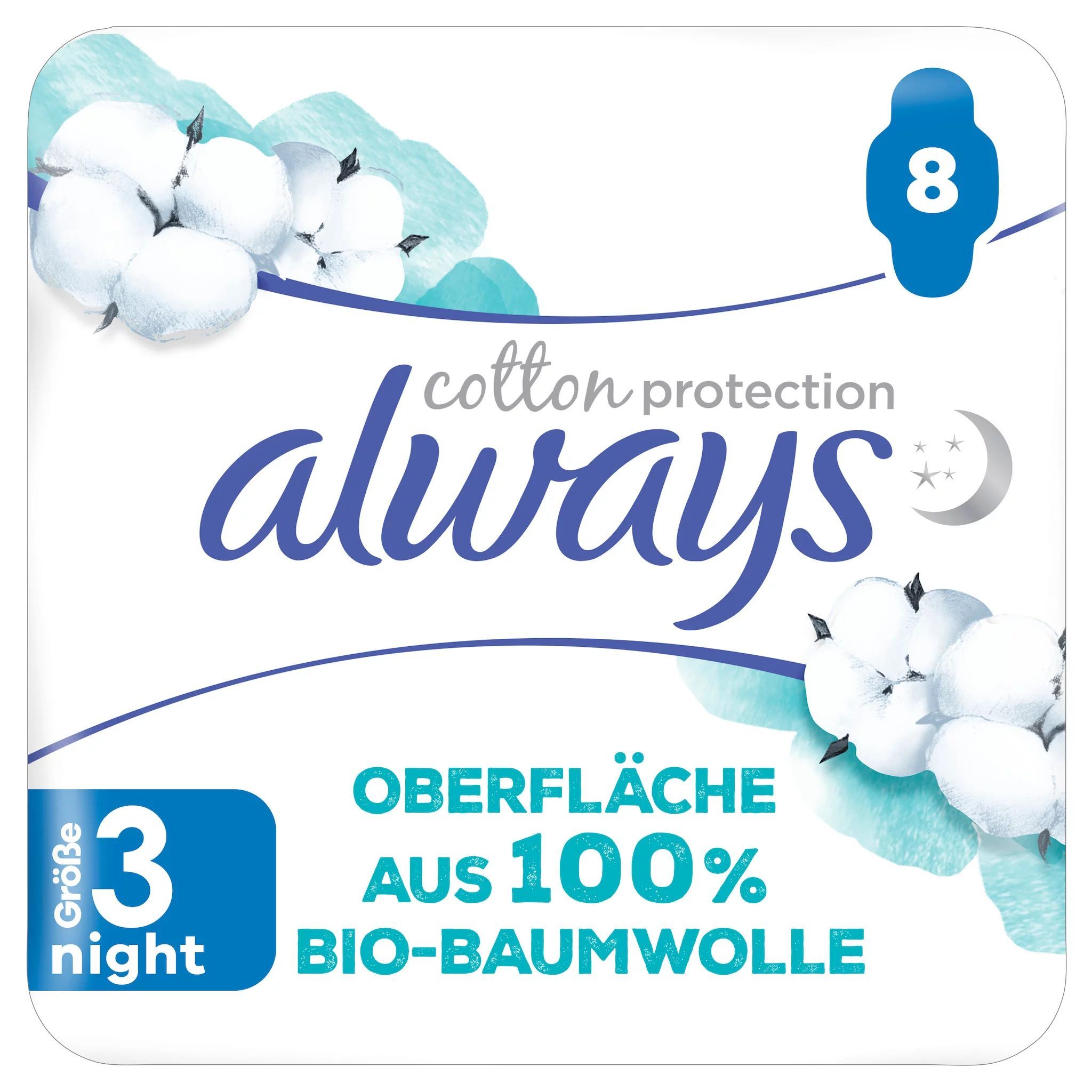 always Ultra Binde Cotton Protection Night mit Flügeln 8 - Magic Paper Damenbinden St