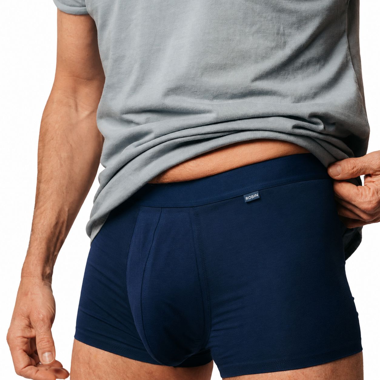 Robin Premium Waschbarer Inkontinenz-Boxershort für Herren bei Urinverlust (L, Dunkelblau)