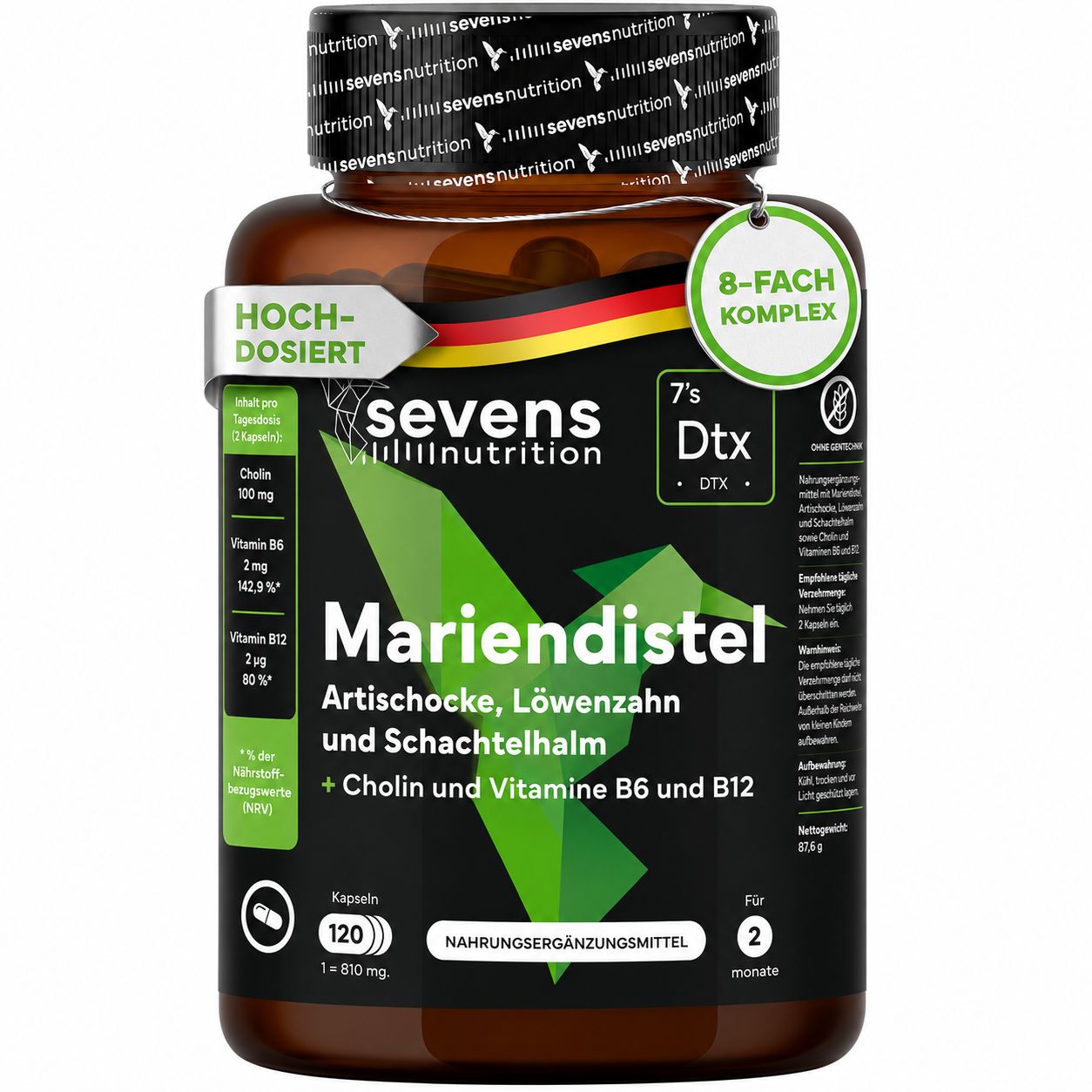 SEVENS NUTRITION Capsule Complesso di Cardo Mariano, Carciofo e Tarassaco