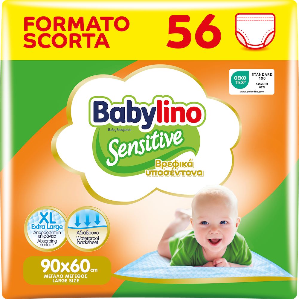 Babylino Sensitive Teli Cambio 90x60cm, Traversine letto con assorbenza extra, 56 Unità