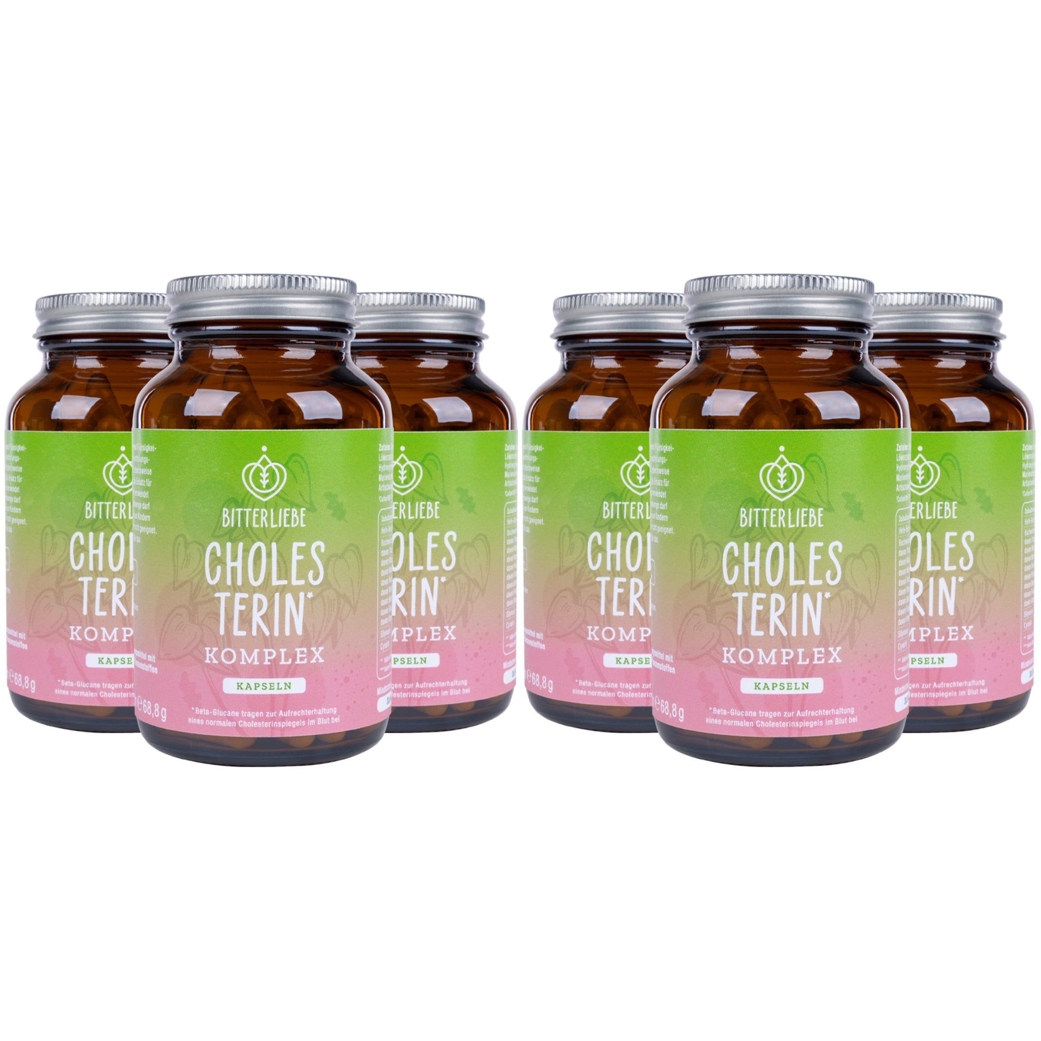 BitterLiebe - Cholesterin Komplex Regulierung und Senkung des Cholesterinspiegel 3-Fach Wirkung 6 St Kapseln