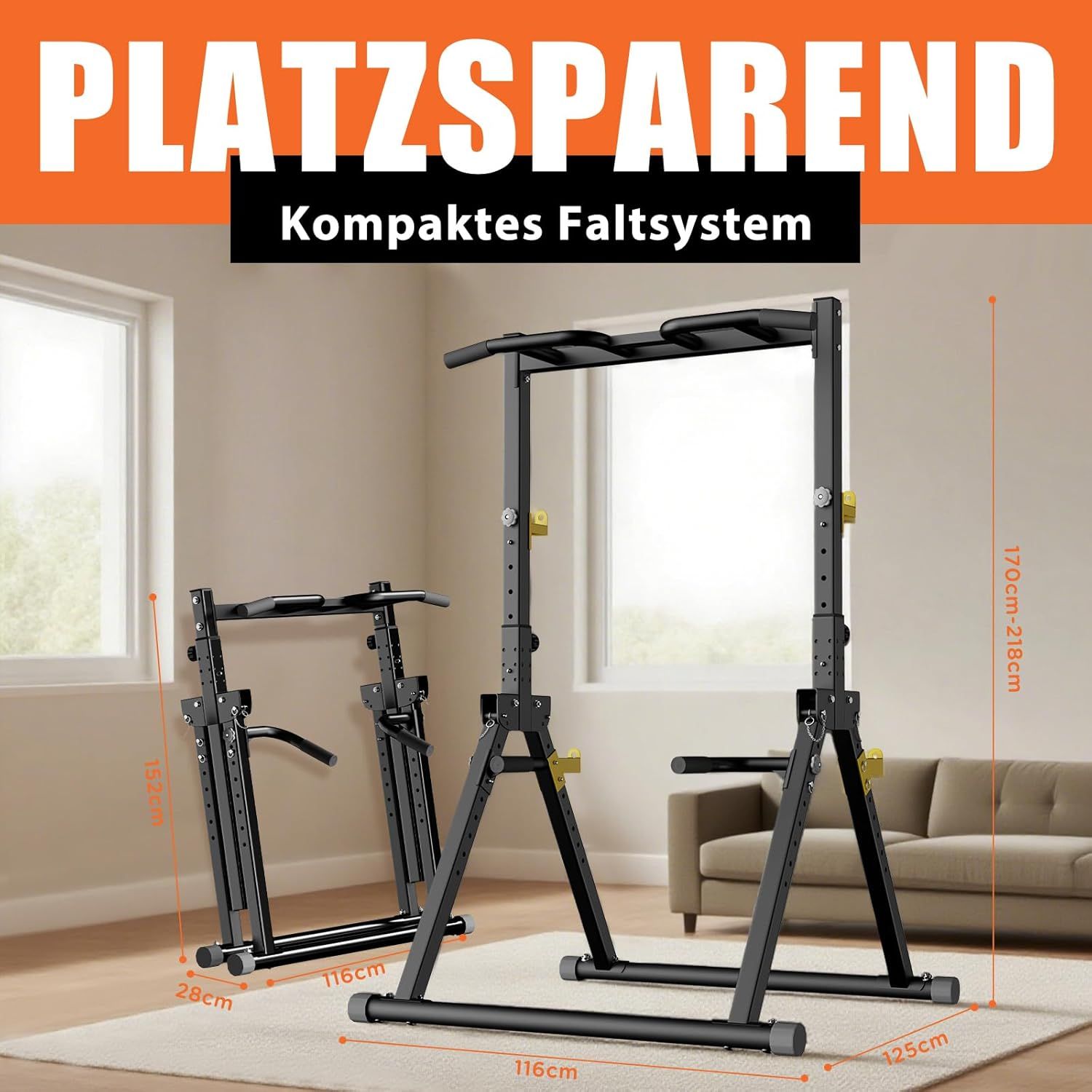 DH FitLife Faltbar Power Tower Dip Station