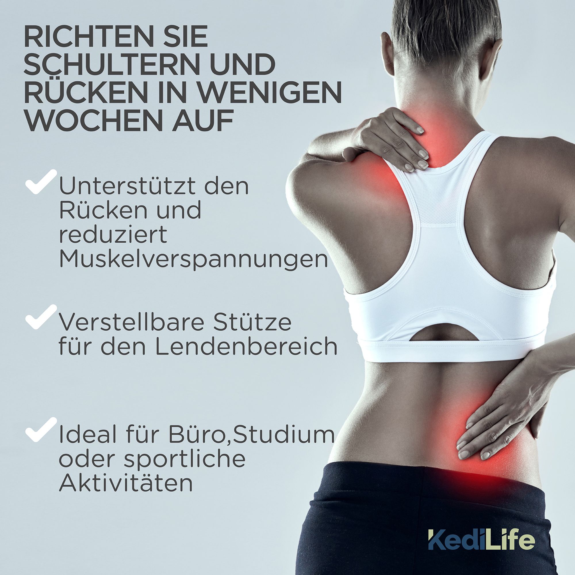 KediLife Rückenstützgürtel zur Haltungskorrektur