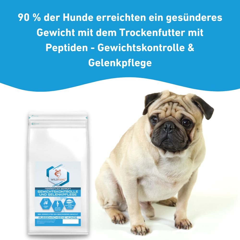 VetLine Trockenfutter mit Peptiden für Hunde - Gewichtskontrolle und Gelenkpflege