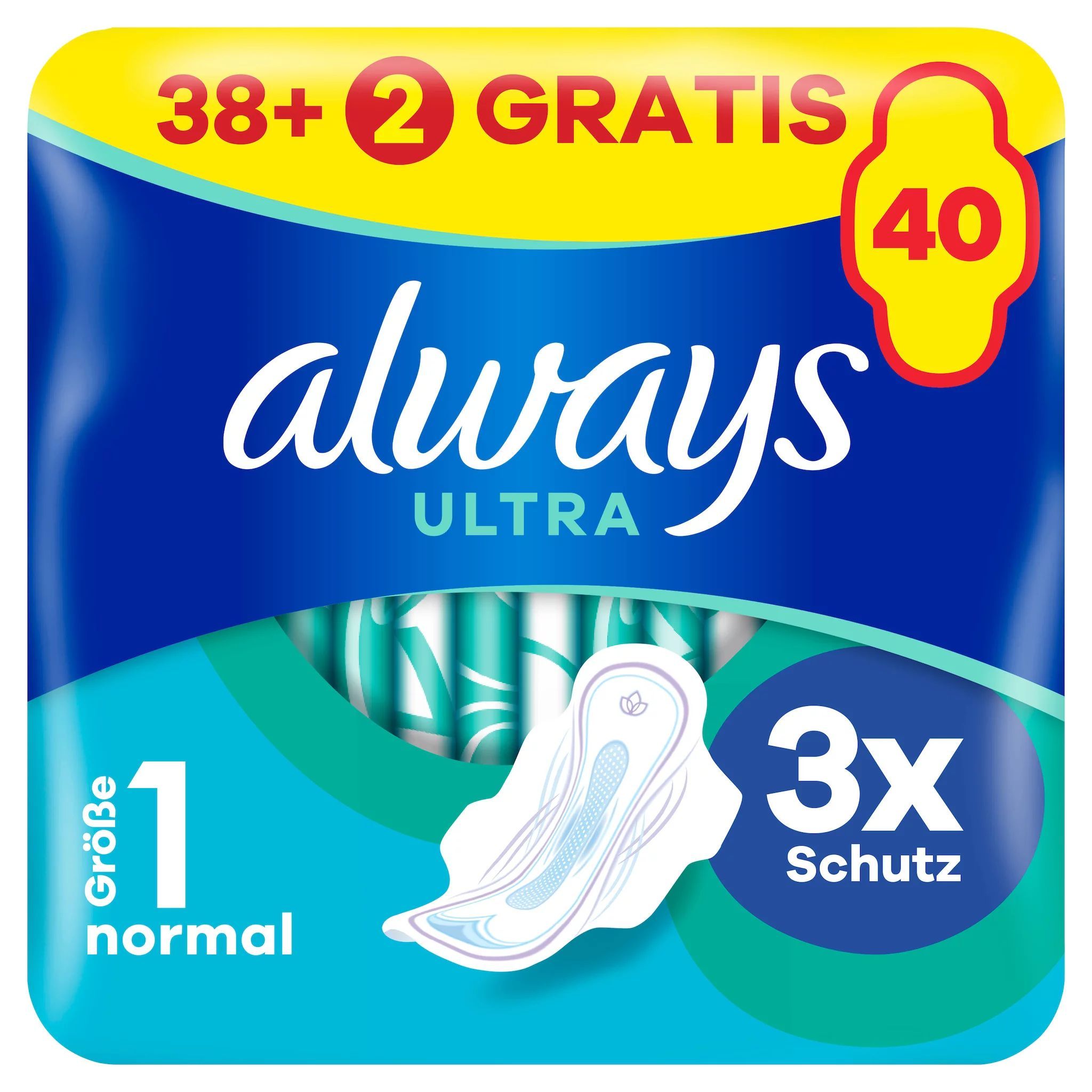 always Ultra Binde Normal mit Flügeln Gigapack 38+2 Gratis 40 St