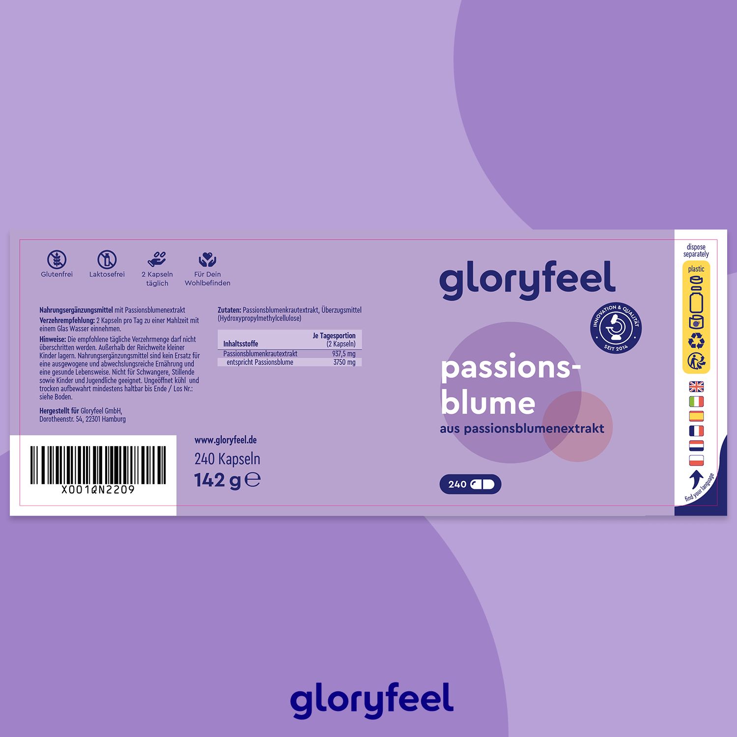 gloryfeel ® Passionsblume Kapseln