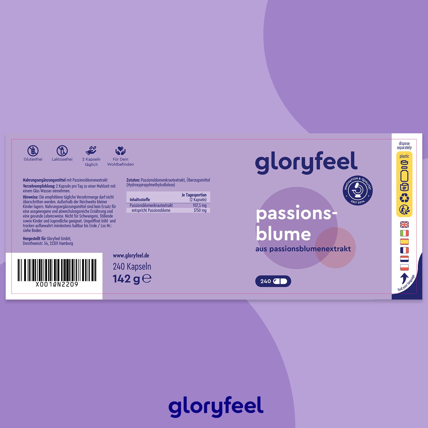 gloryfeel ® Passionsblume Kapseln 240 St