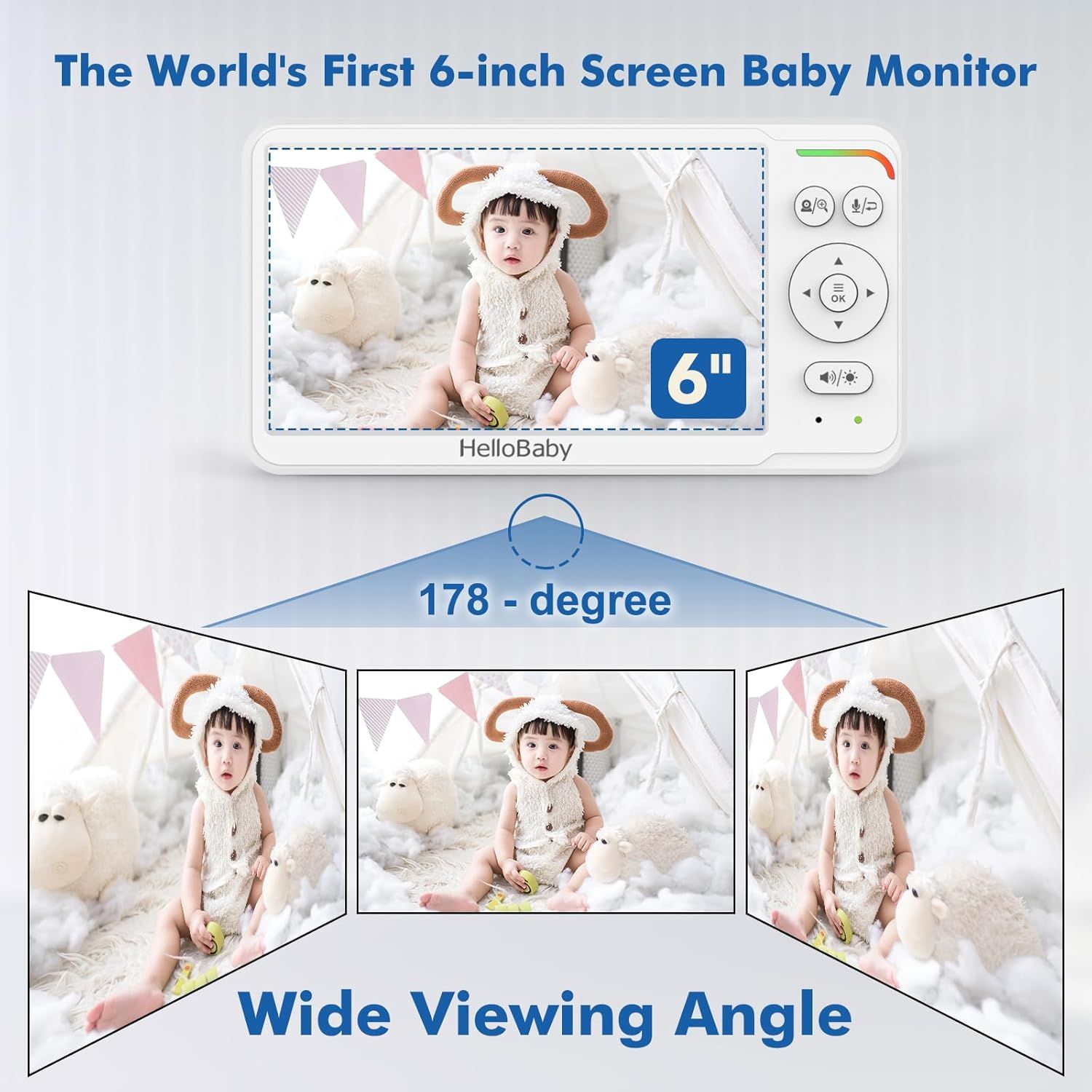 HelloBaby 6 Zoll Baby Monitor mit Kamera