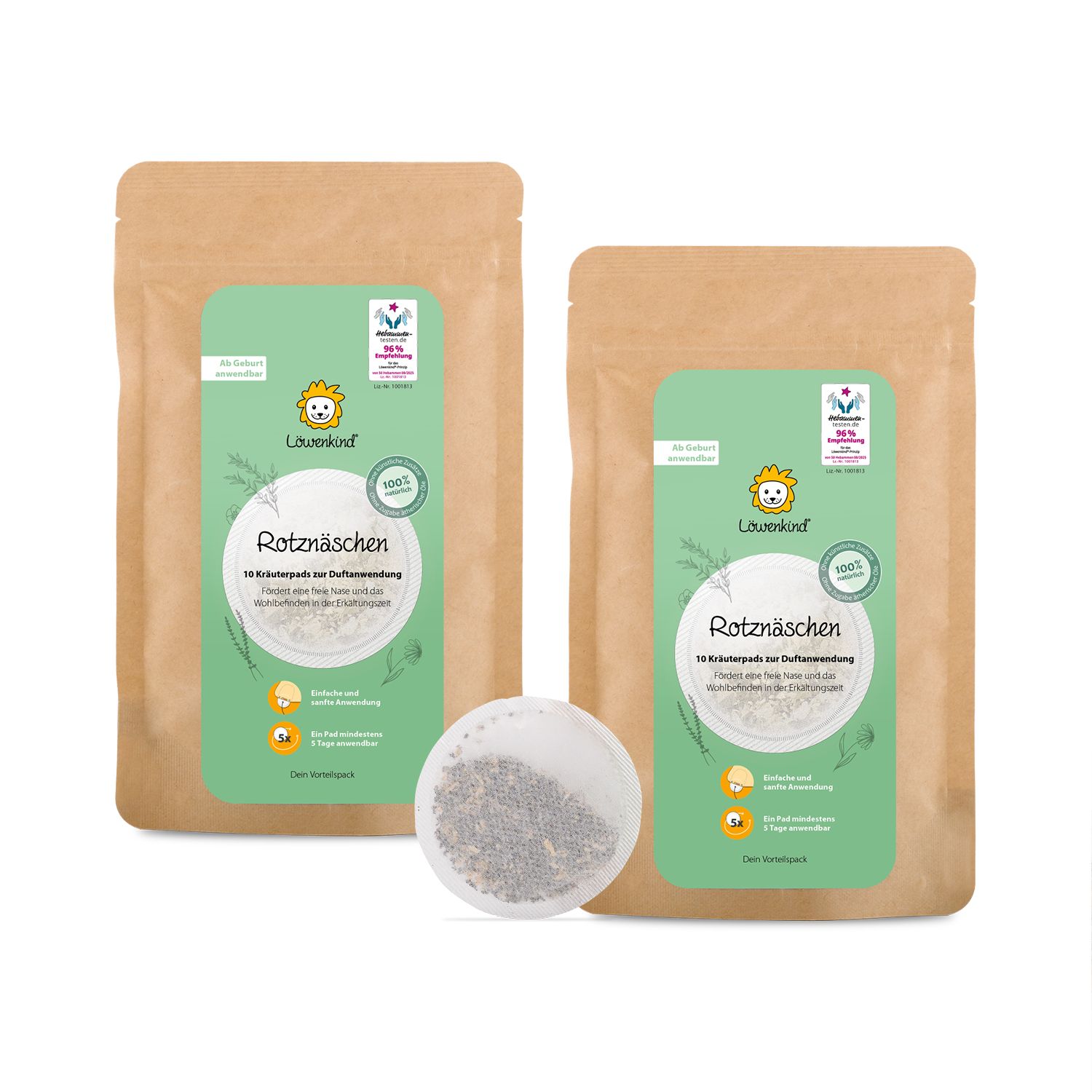 Löwenkind Rotznäschen-Kräuterpads Nachfüllpackungen 2x10 St Kräuter