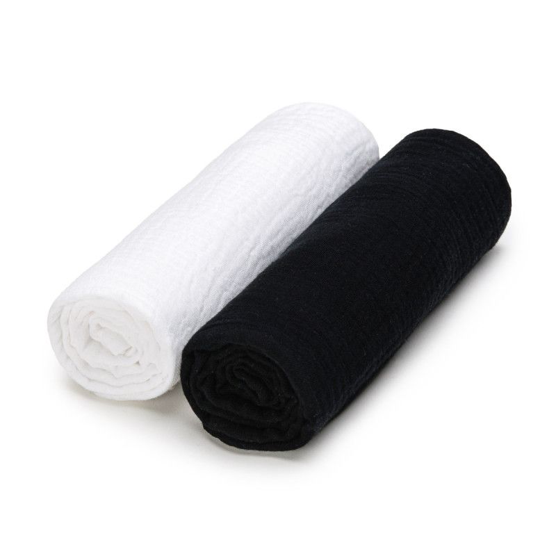 T-TOMI Musselin windeln Black + White